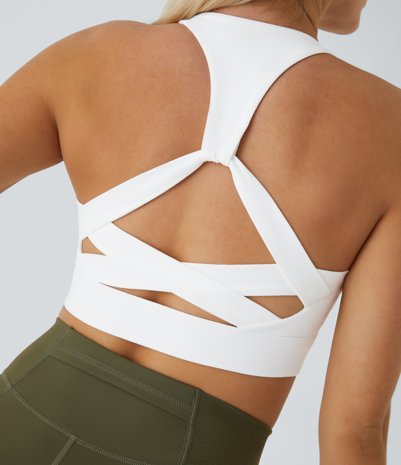 Low Support Backless Racerback Crisscross Yoga Sports Bra