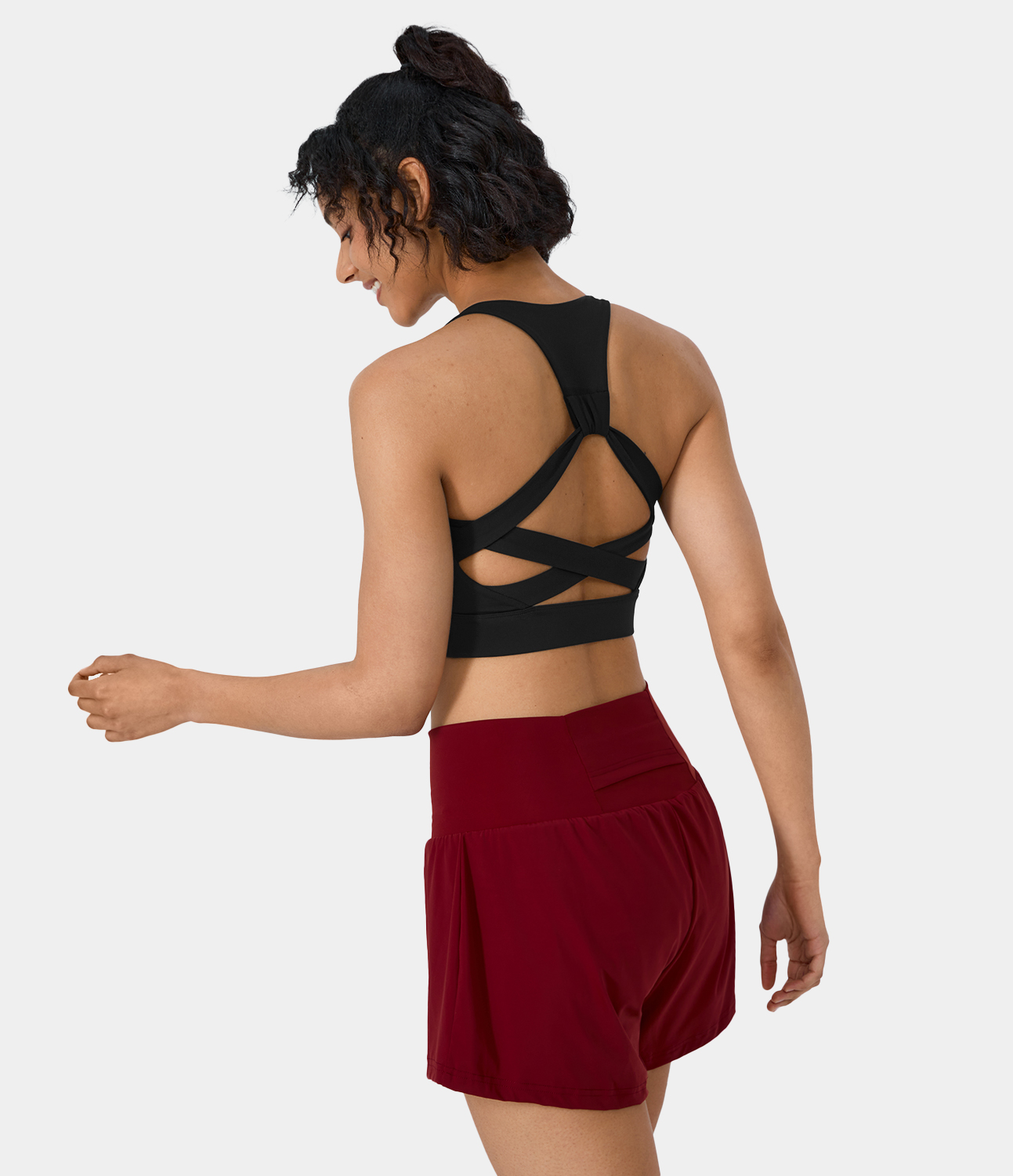 Low Support Backless Racerback Crisscross Yoga Sports Bra
