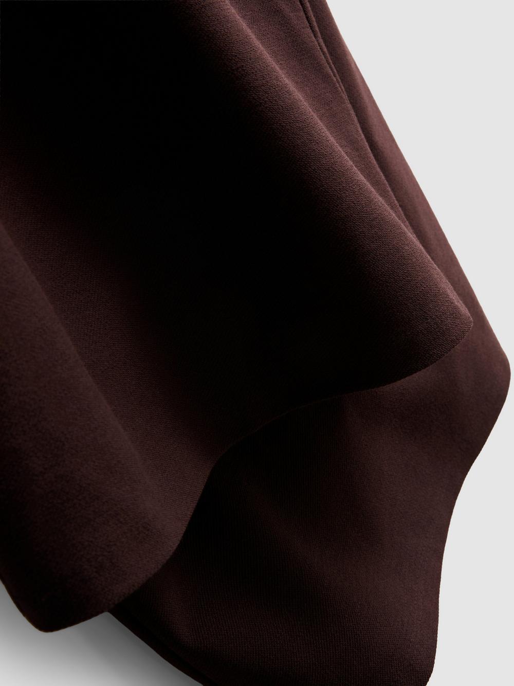 Cotton Blend Wide Leg Drawstring Pants - Brown