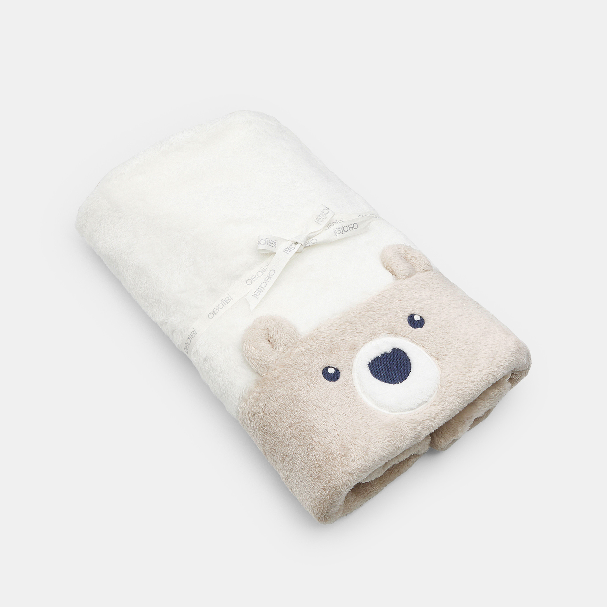 Couverture polaire ours blanc bébé mixte - Blanc écru