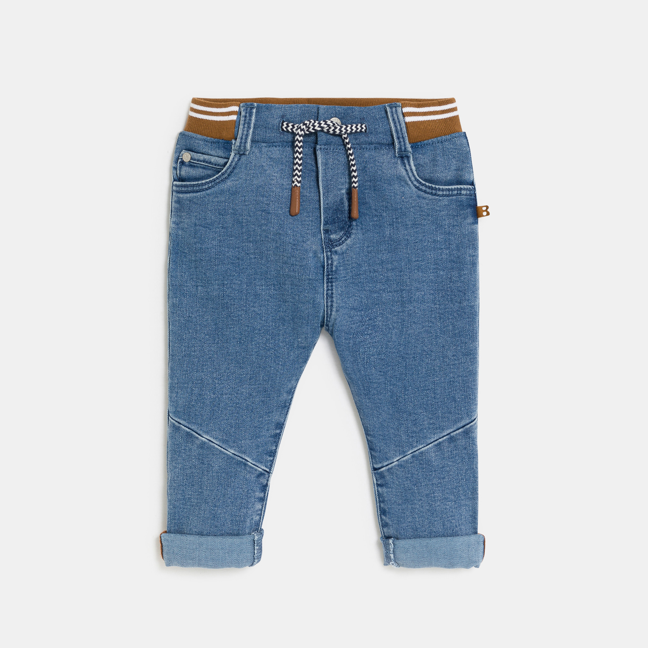 Jean denim confort ultra stretch marron bébé garçon - double stone