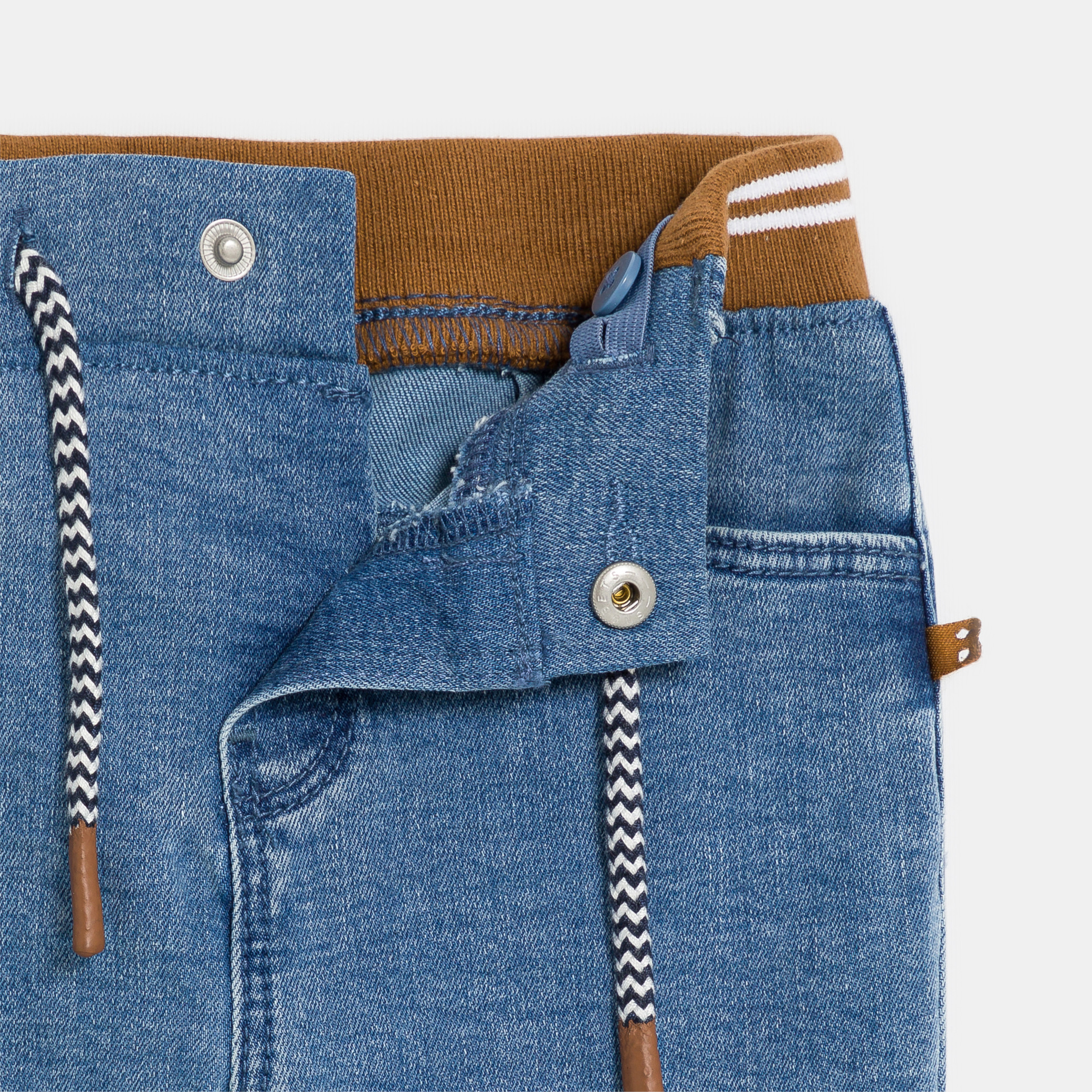 Jean denim confort ultra stretch marron bébé garçon - double stone