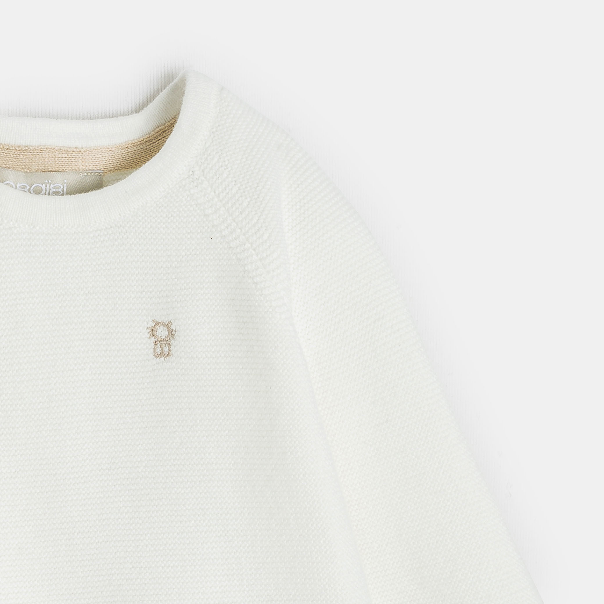 Brassière maille tricot beige bébé mixte naissance - Blanc écru