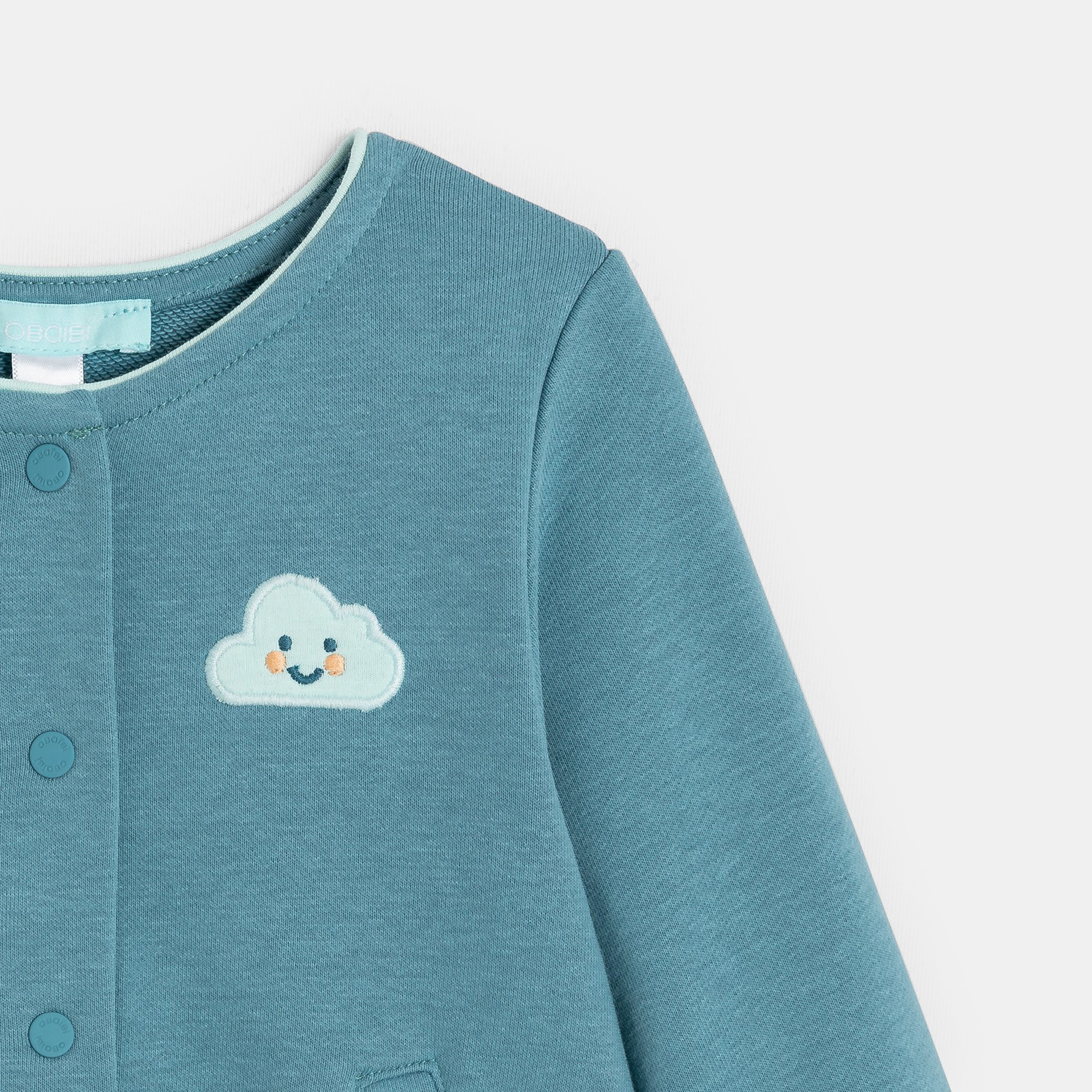 Sweat en molleton rose bébé fille - Bleu Mineral