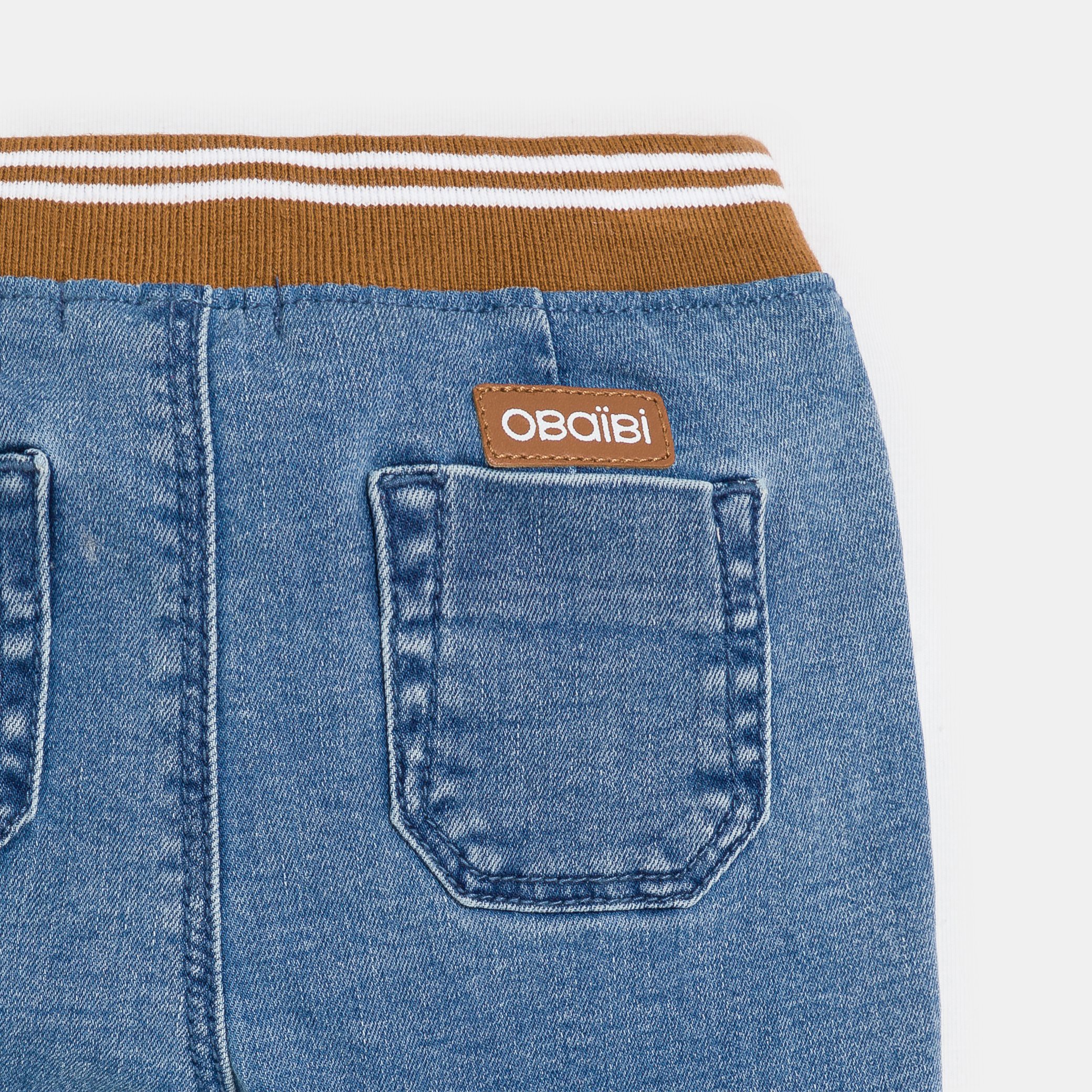 Jean denim confort ultra stretch marron bébé garçon - double stone