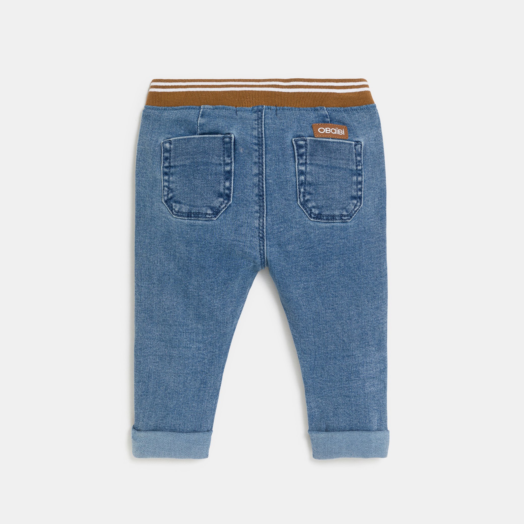 Jean denim confort ultra stretch marron bébé garçon - double stone