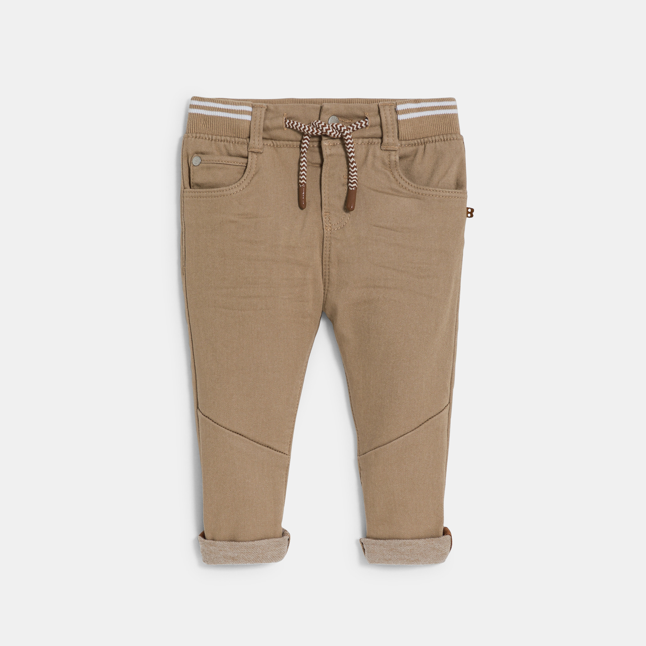 Jean denim confort ultra stretch marron bébé garçon - Beige corde