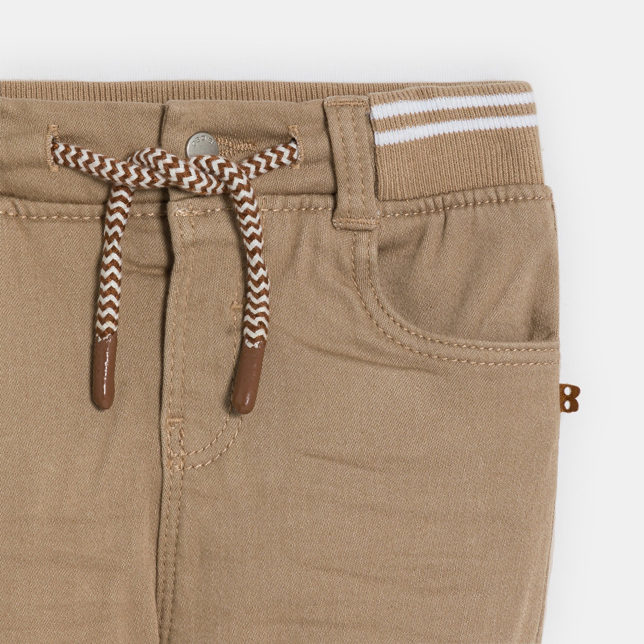 Jean denim confort ultra stretch marron bébé garçon - Beige corde
