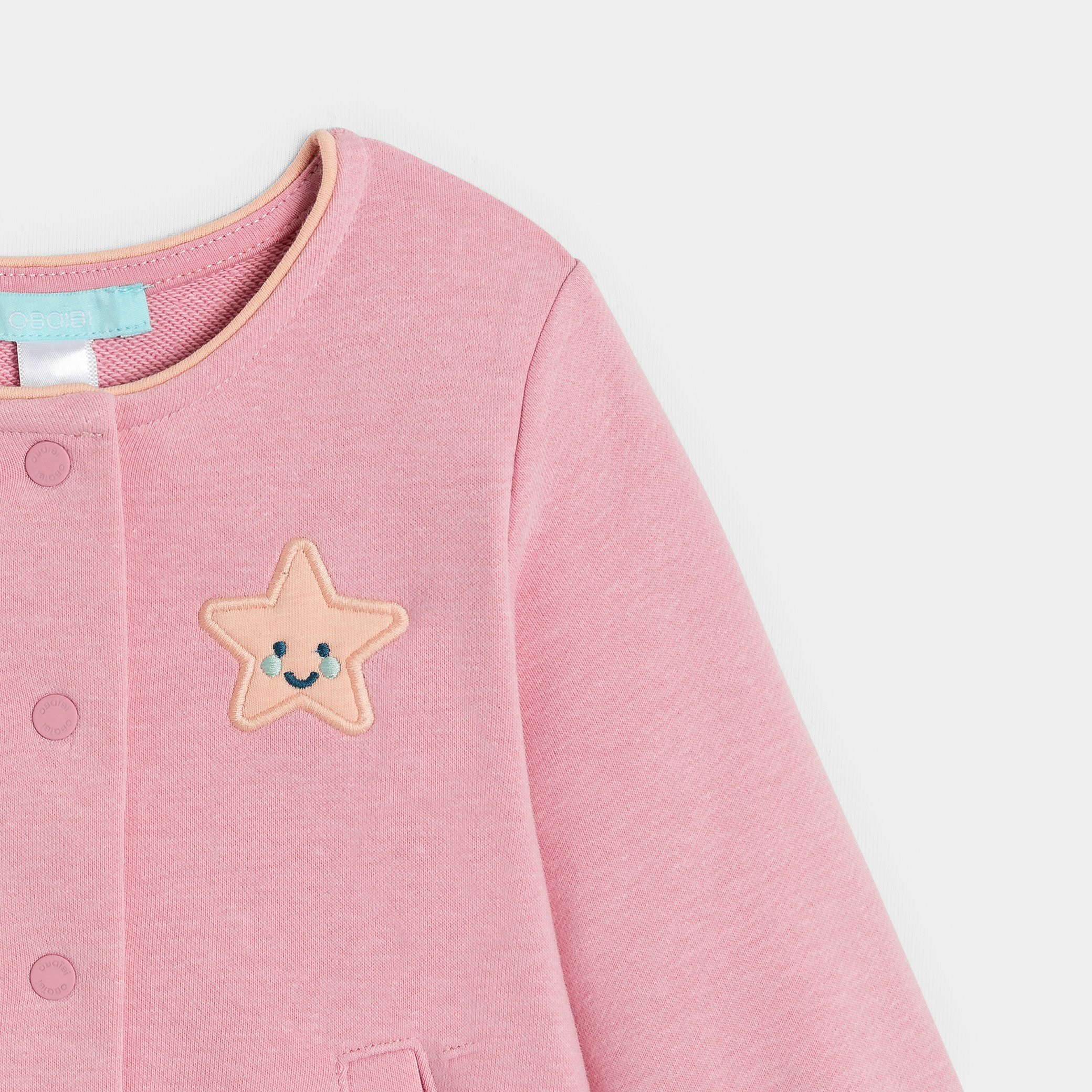 Sweat en molleton rose bébé fille - Rose passé