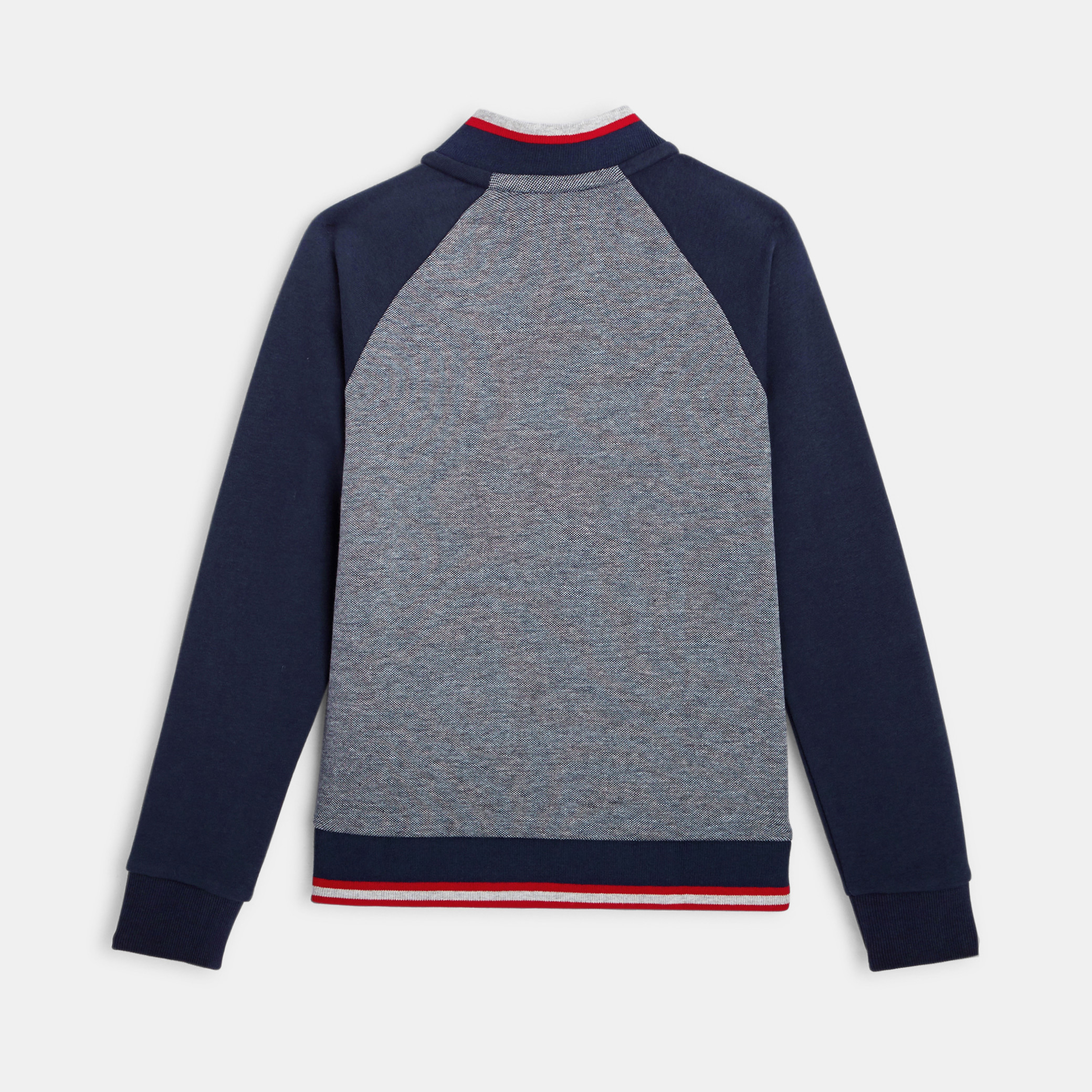 Sweat-shirt zippé bleu garçon - Bleu caméleon