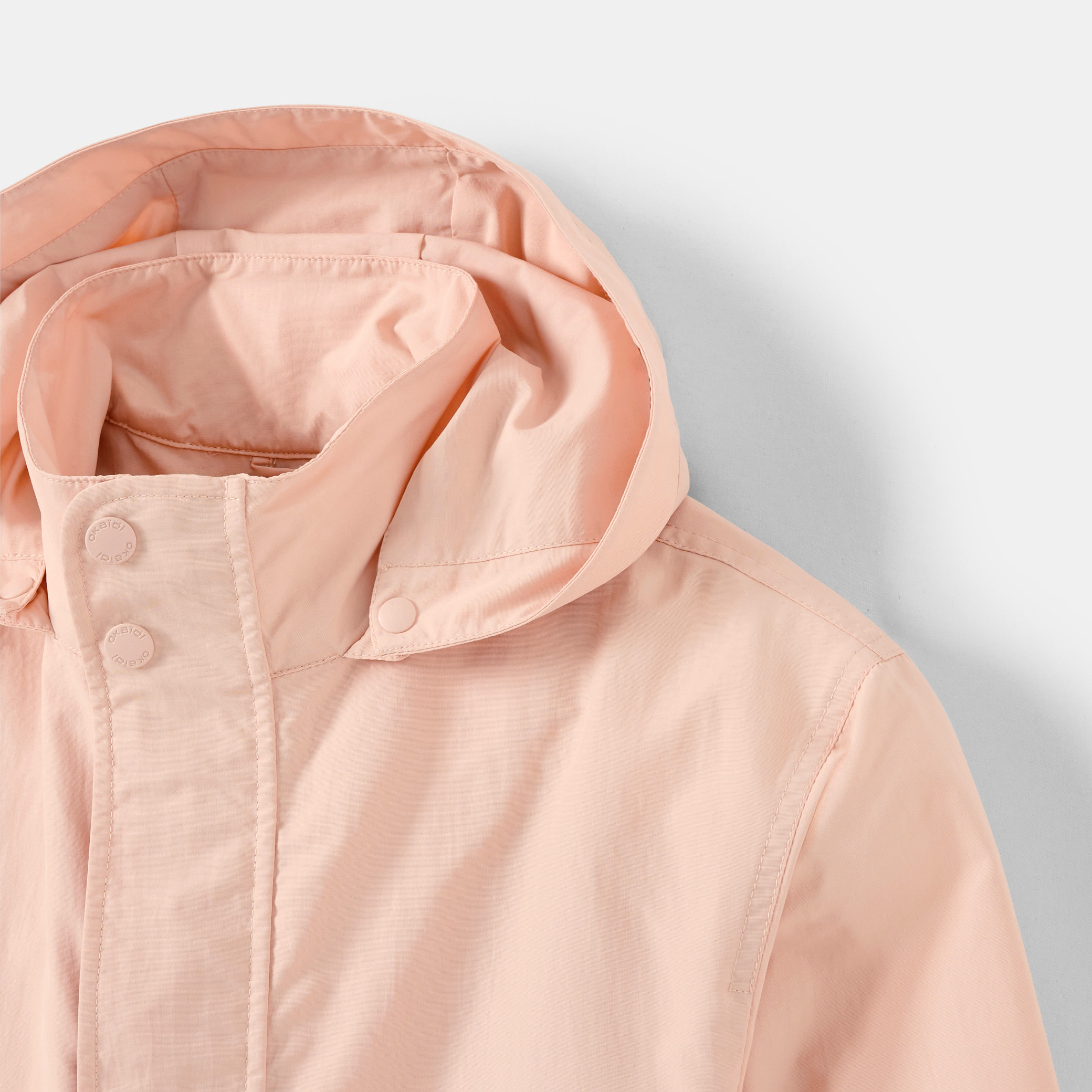 Parka à capuche rose fille - Vieux rose