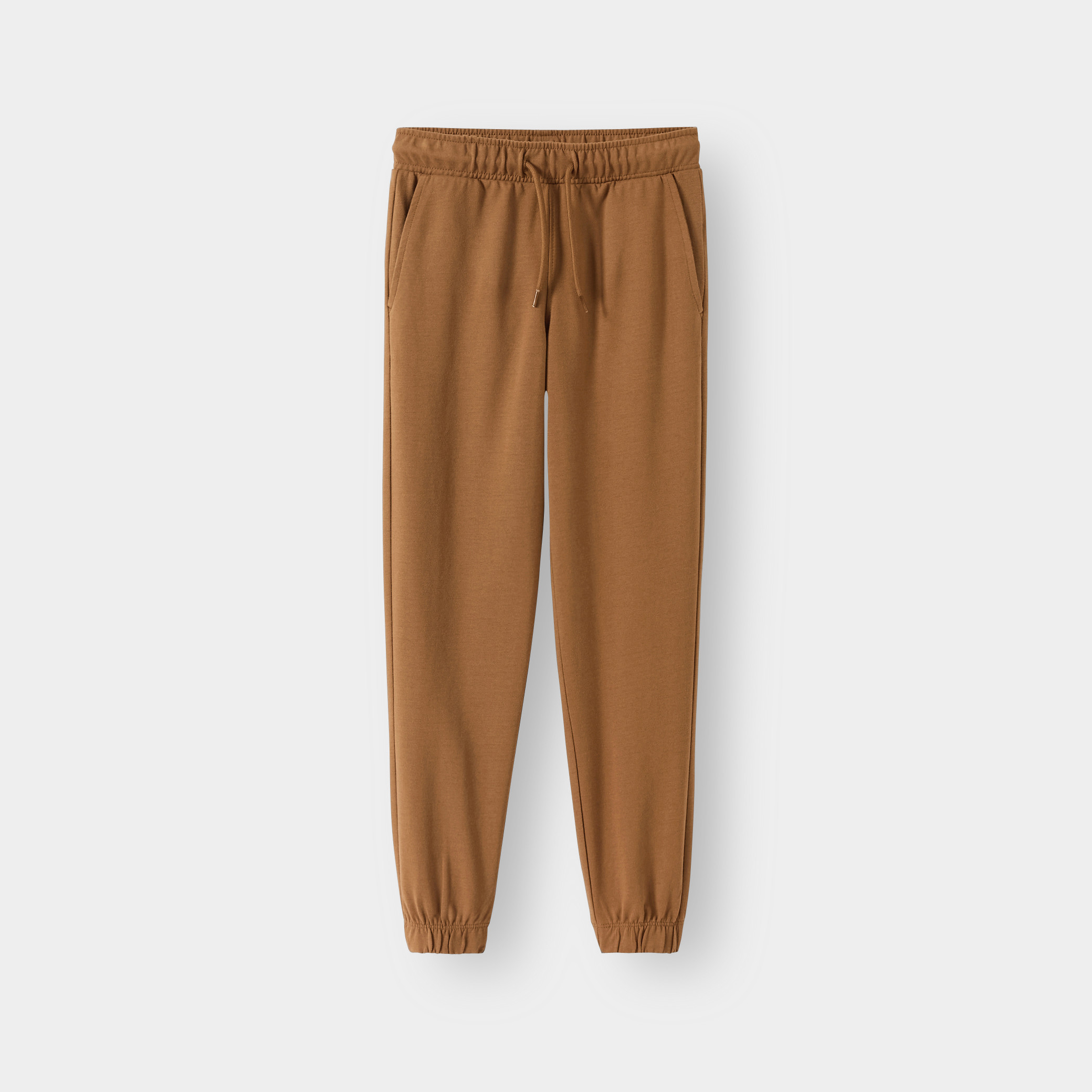 Jogging en molleton light uni marine Garçon - Camel