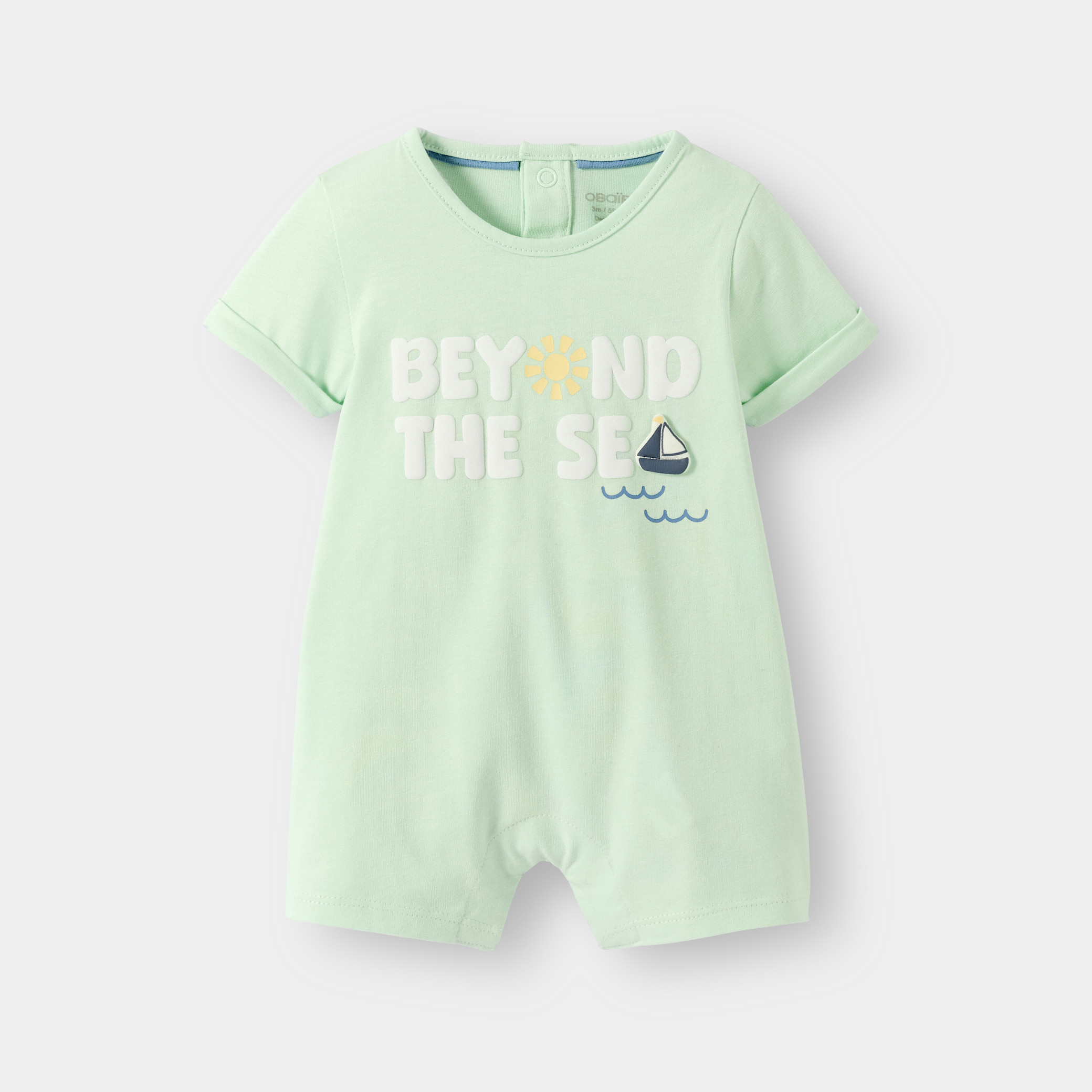 Combi courte vert bébé garçon - Bleu caneton