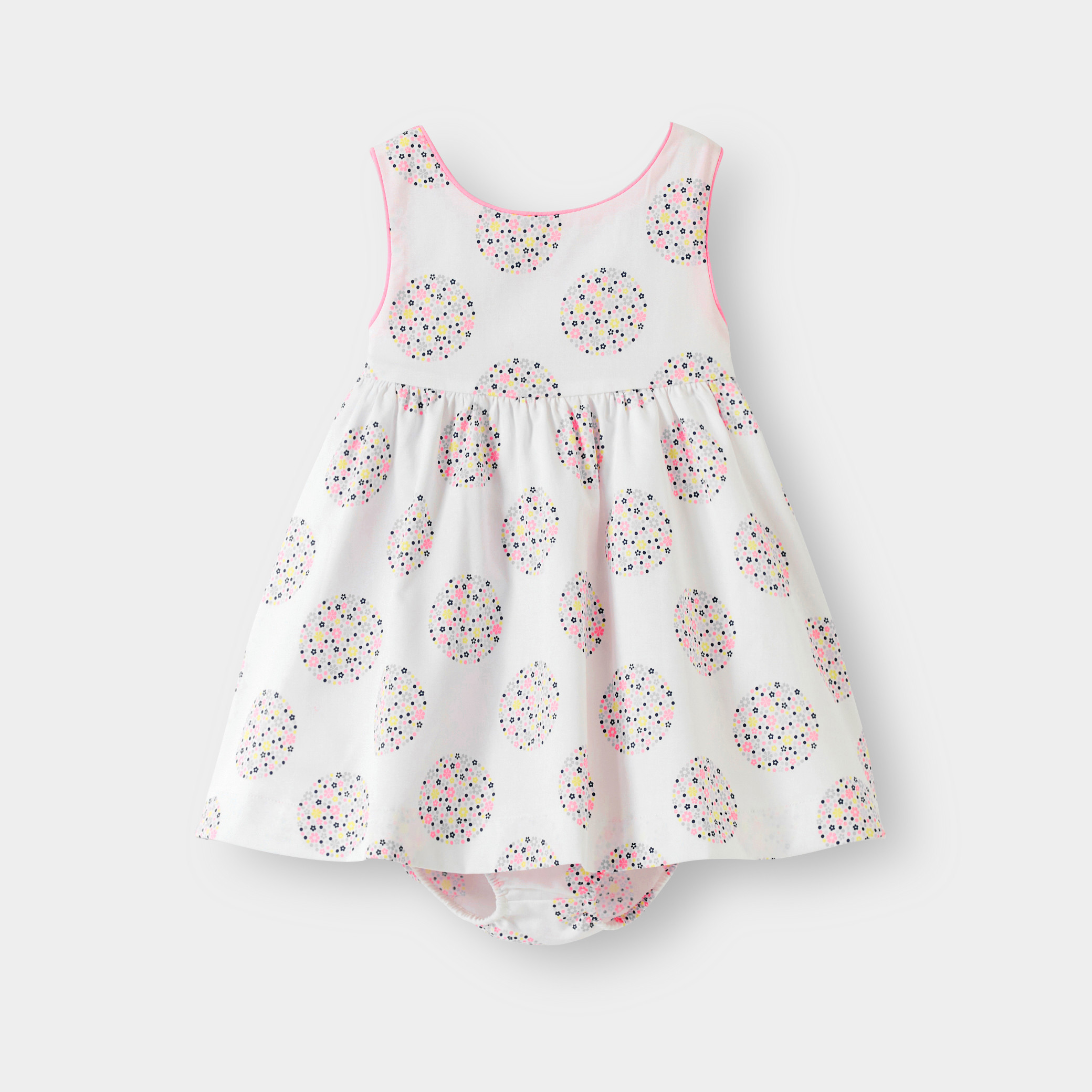 Robe fleurie blanc bébé fille - Imprimé Violet