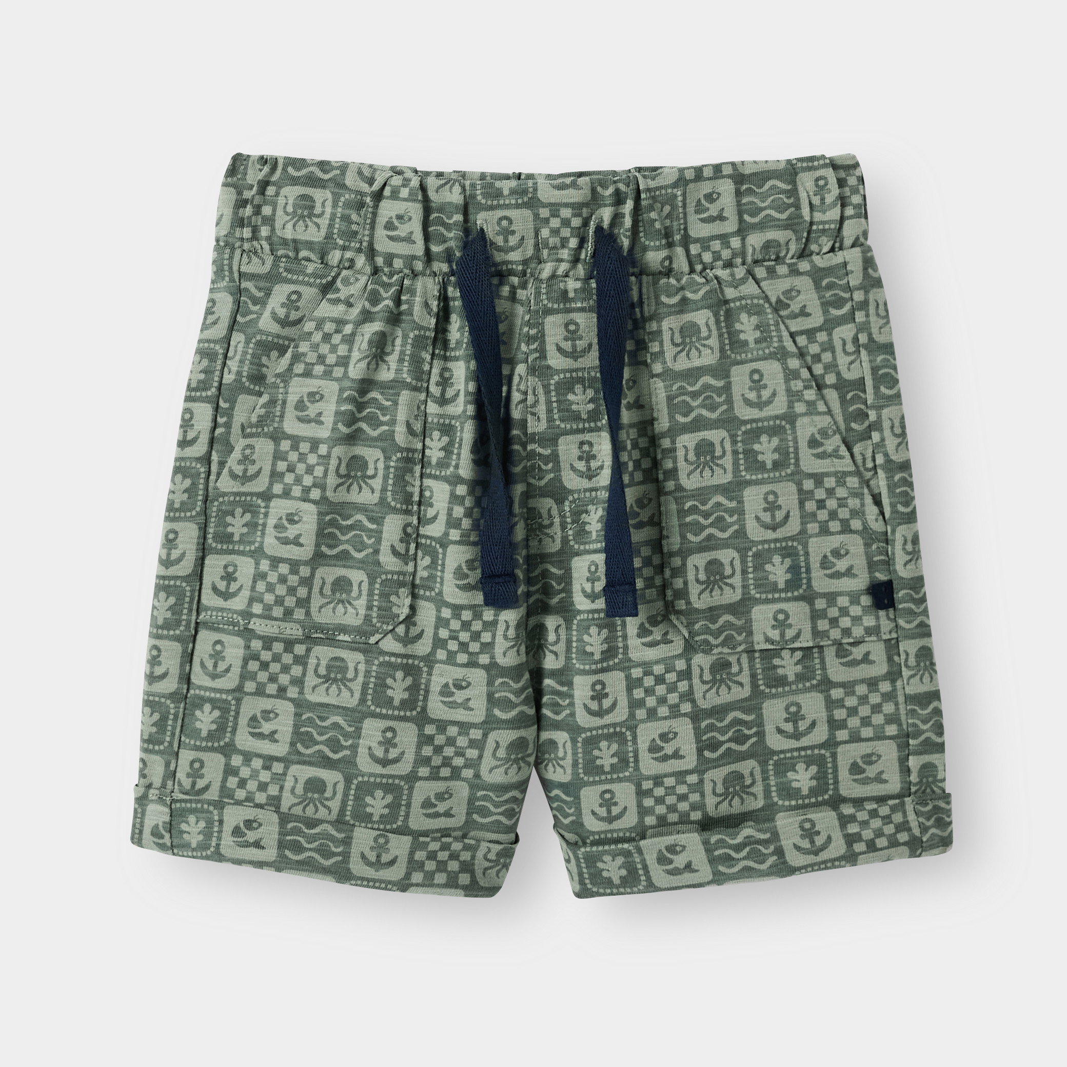 Short jaune bébé garçon - Imprimé vert