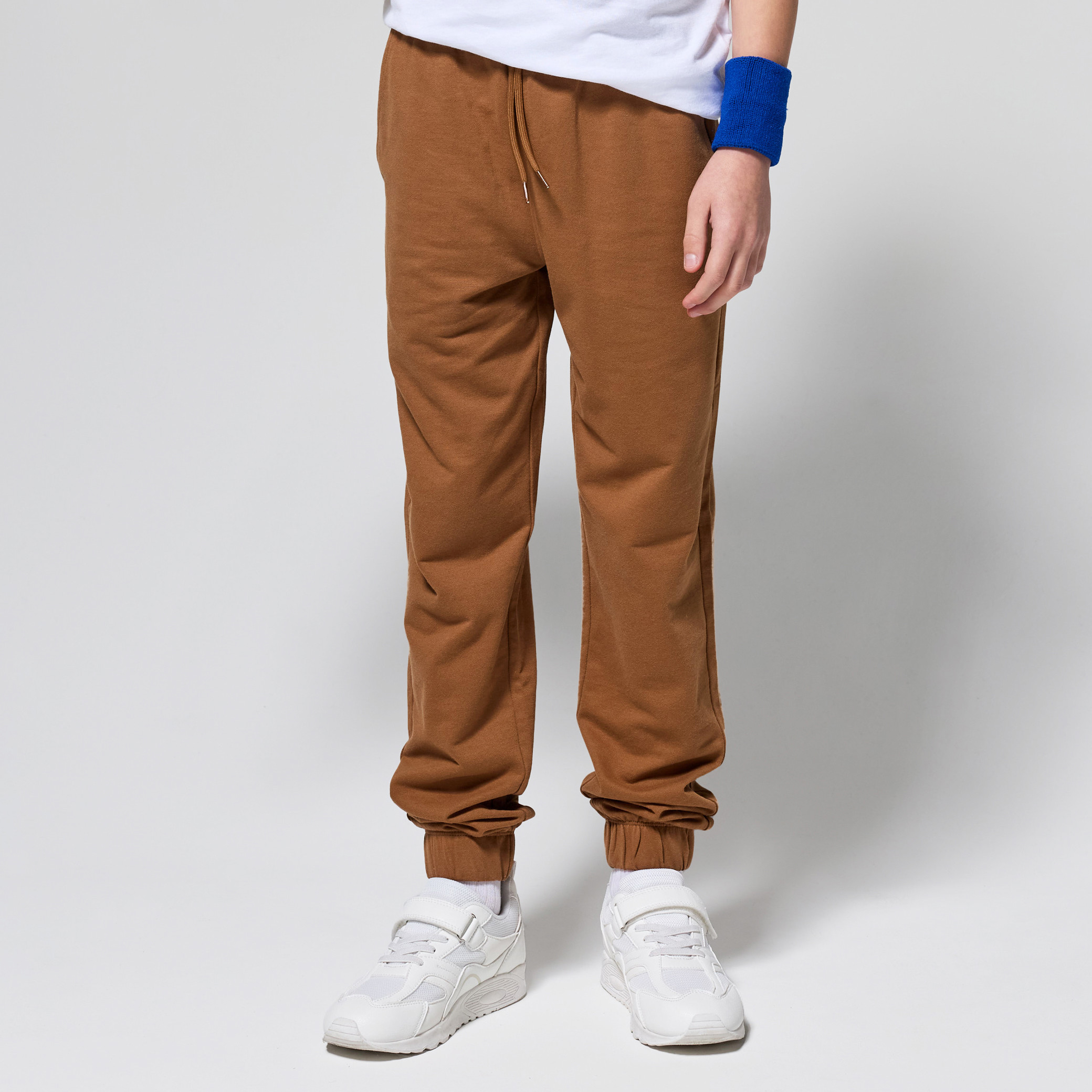 Jogging en molleton light uni marine Garçon - Camel