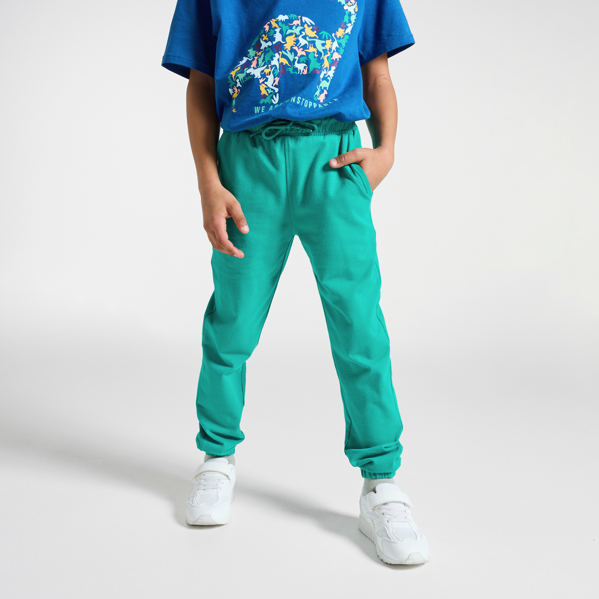 Jogging en molleton light uni marine Garçon - Vert Empire