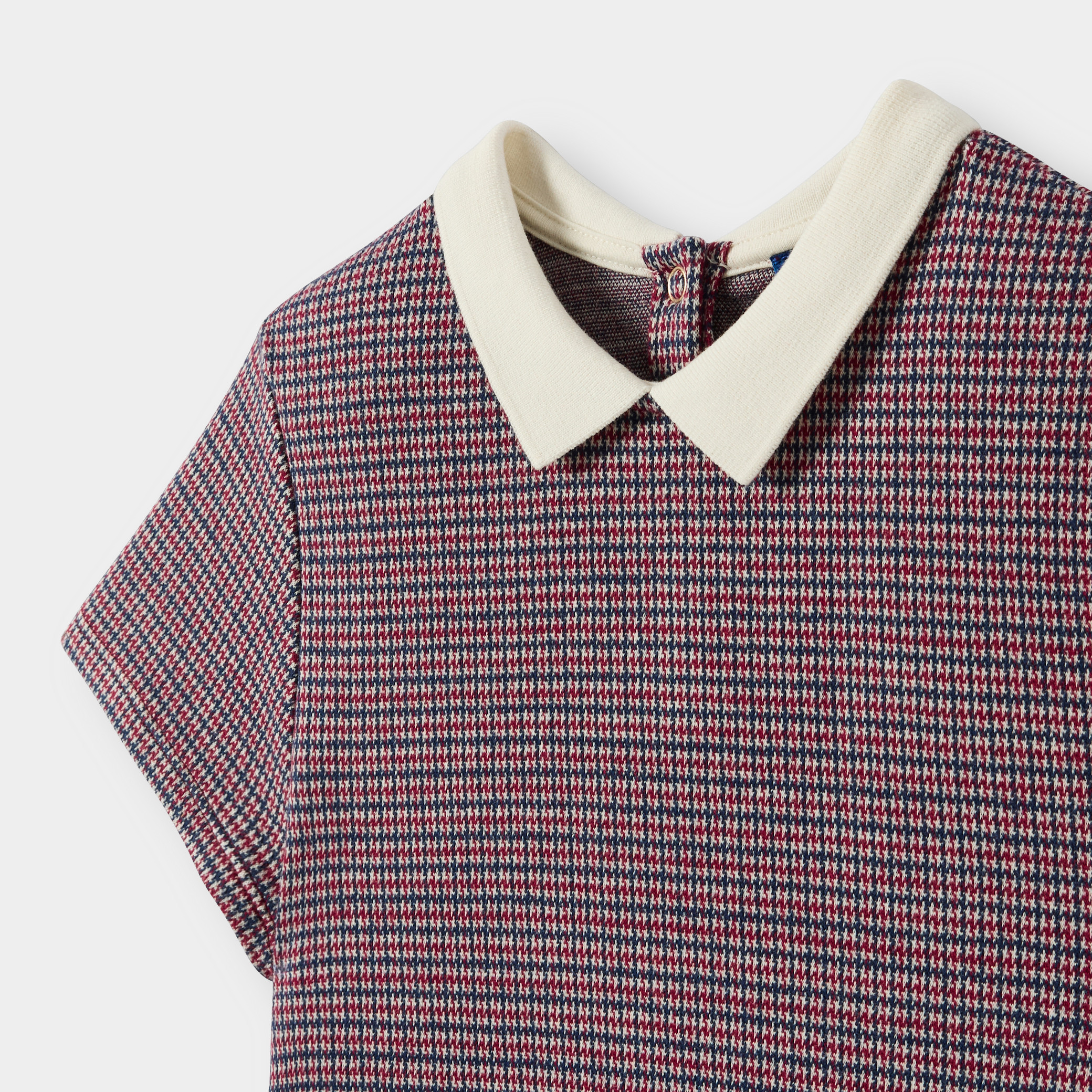 Robe pied-de-poule fille - Carreaux gris