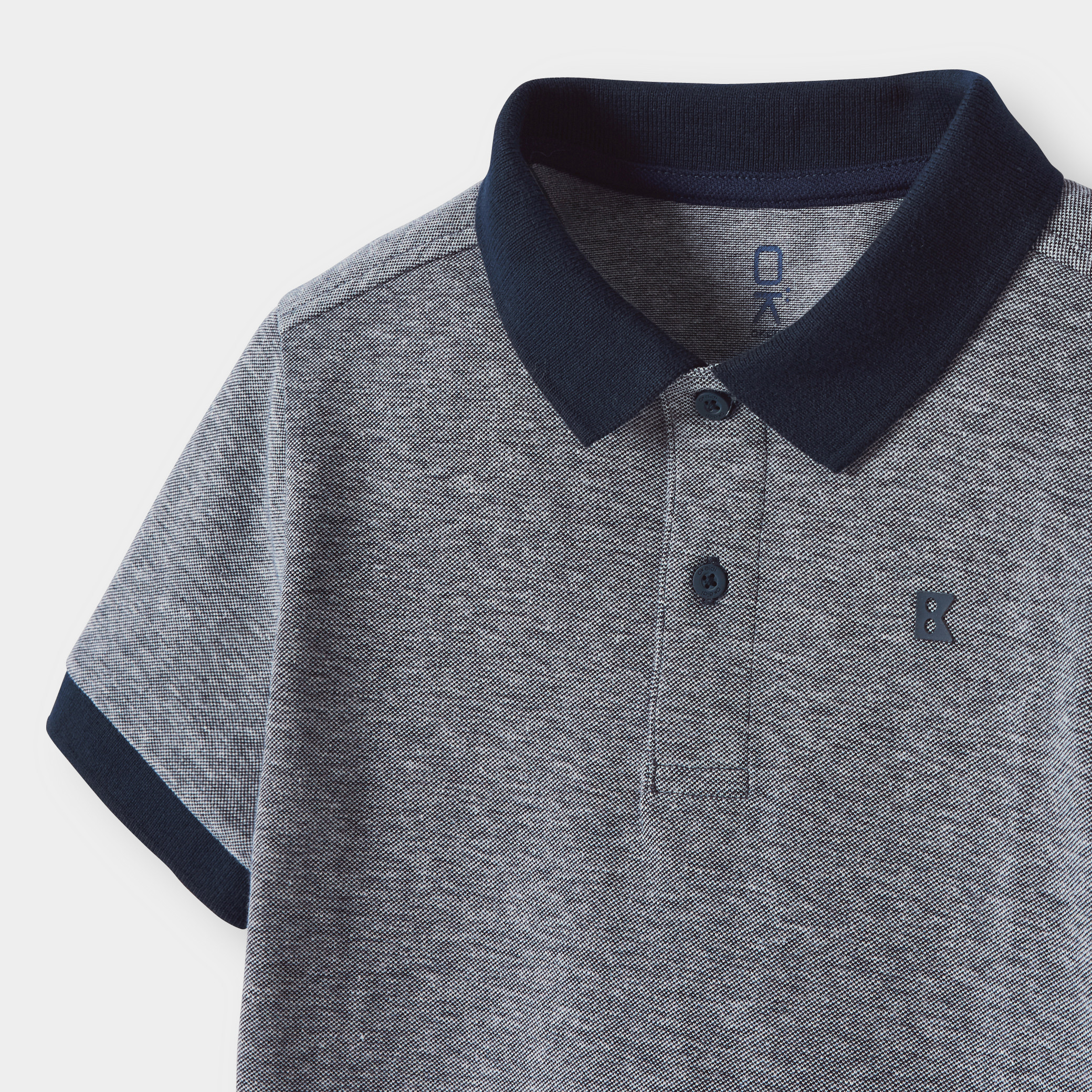 Polo bleu chardon garçon - Bleu Chardon