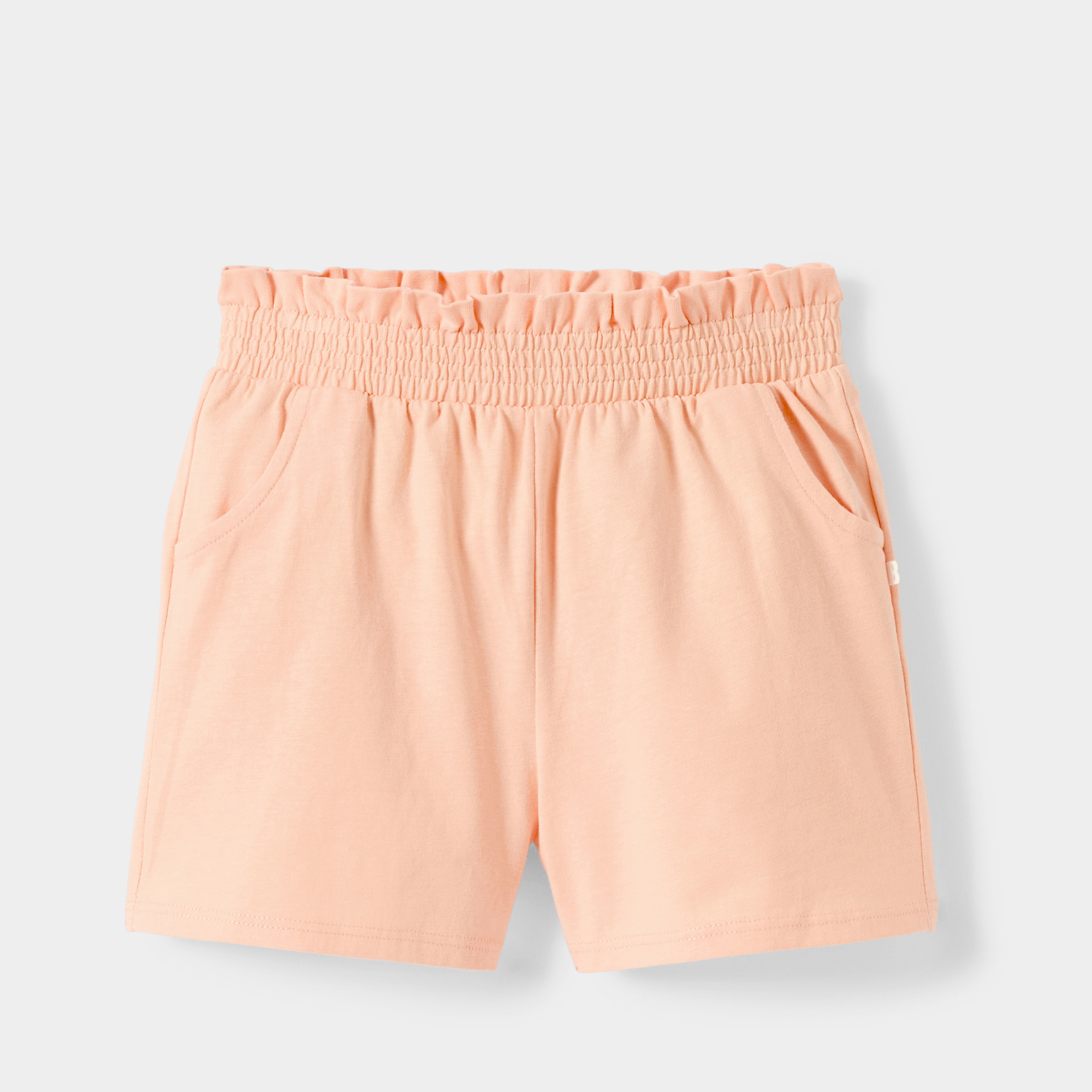 Short violet taille élastiquée fille - Abricot