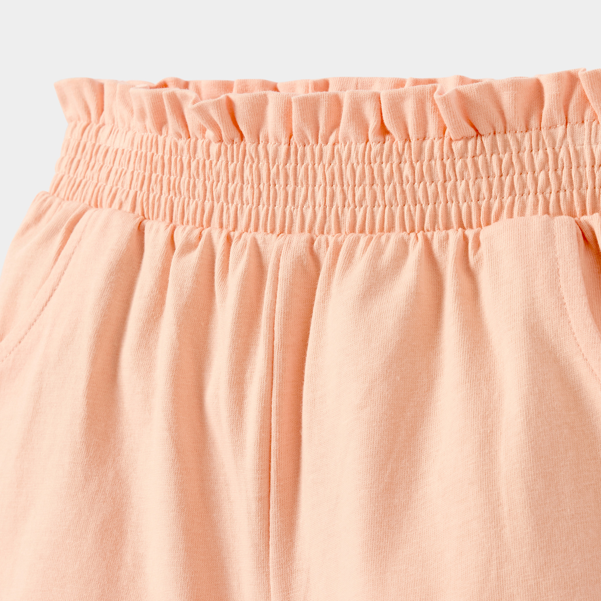Short violet taille élastiquée fille - Abricot