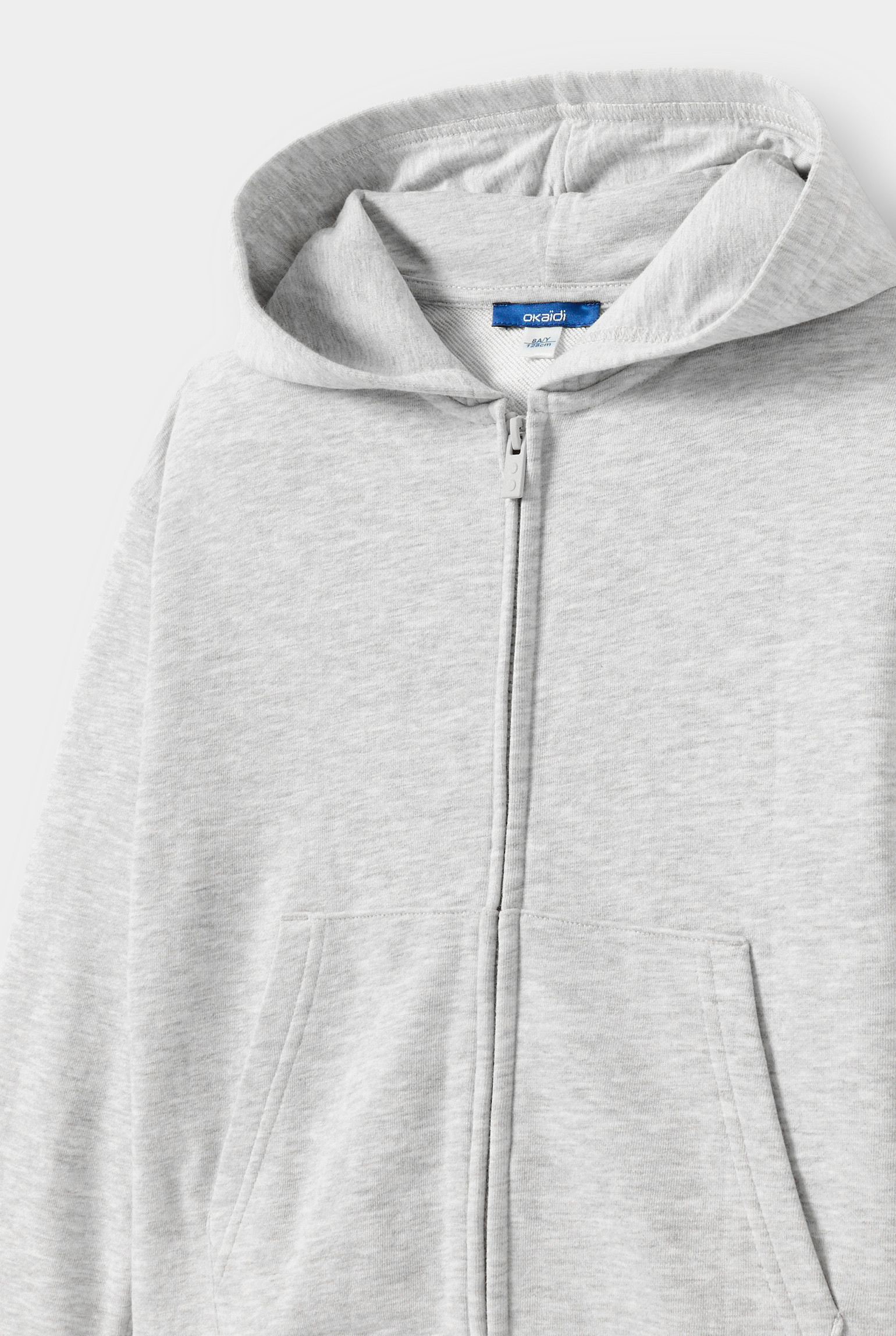 Sweat zippé à capuche vert - Gris Raton