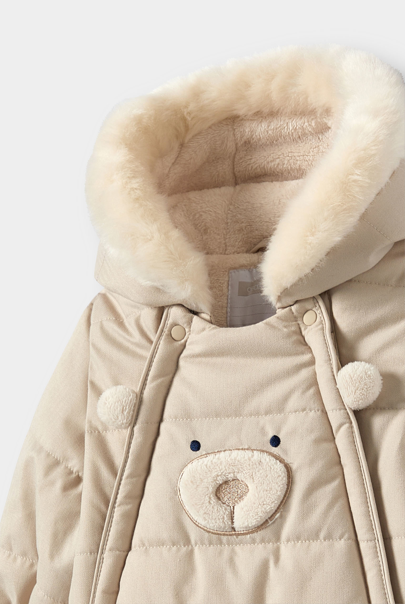 Combipilote chaude doublée beige bébé mixte - Beige chiné