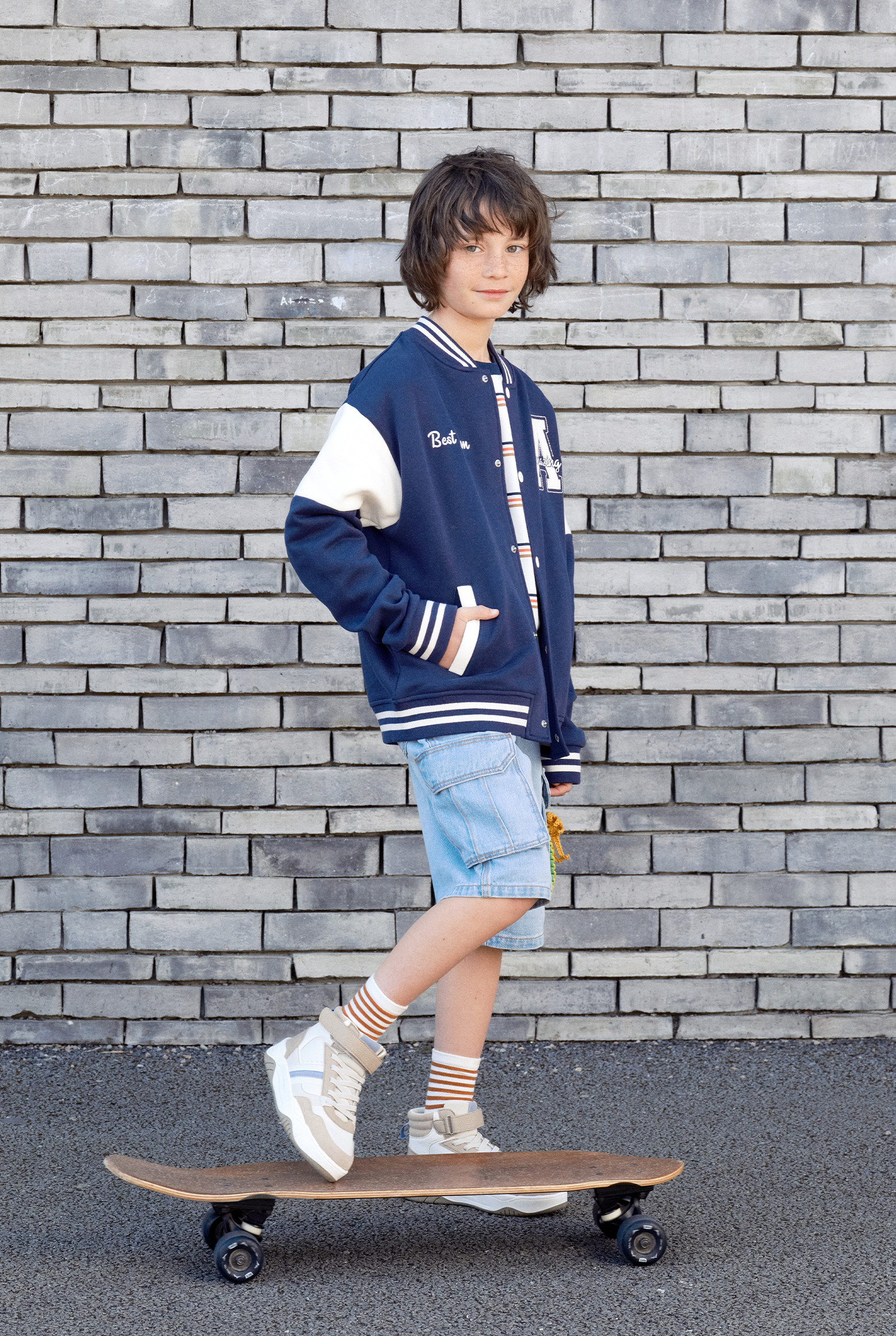 Veste teddy bordeaux garçon - Bleu navy