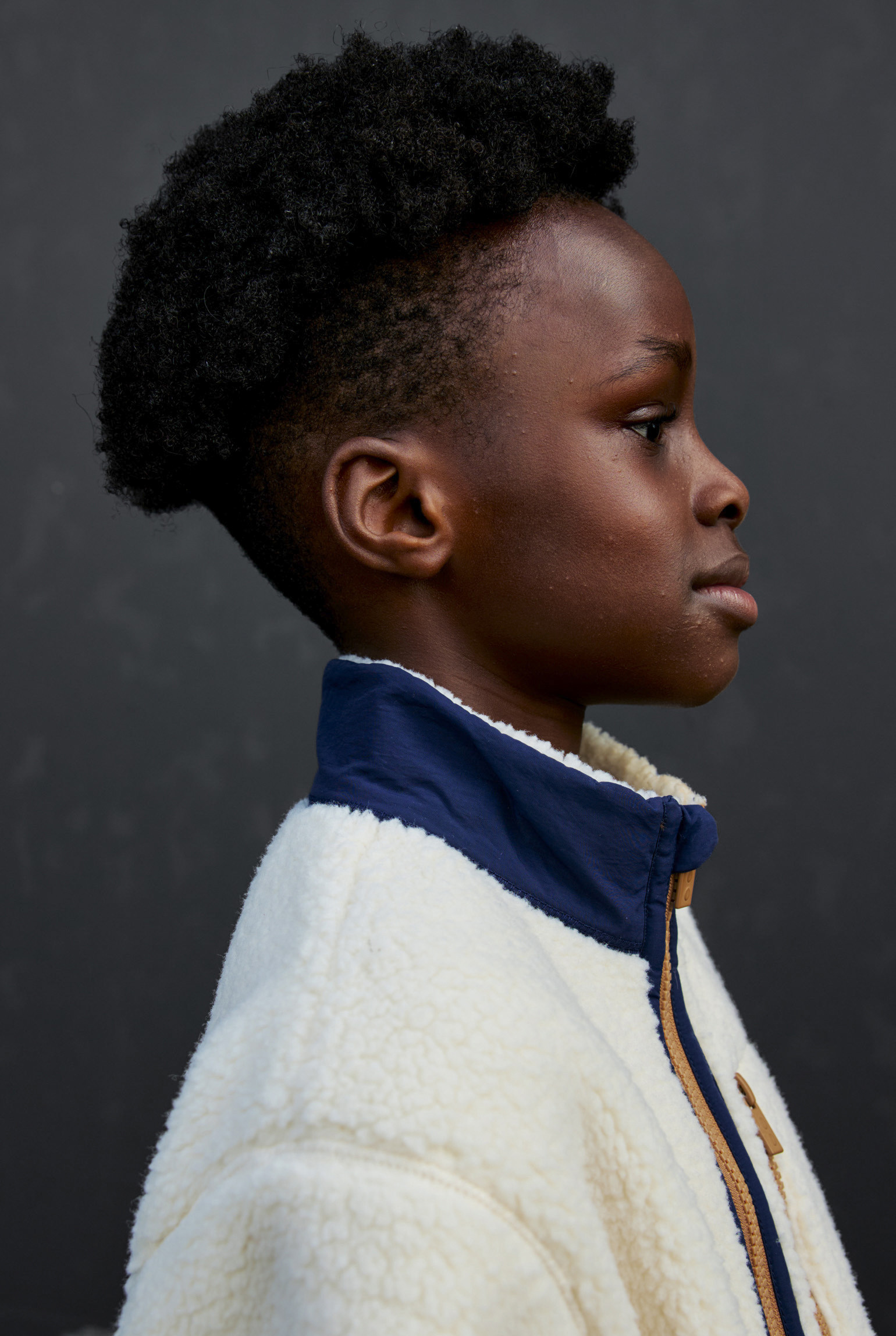 Veste polaire zippée beige garçon - Ecru