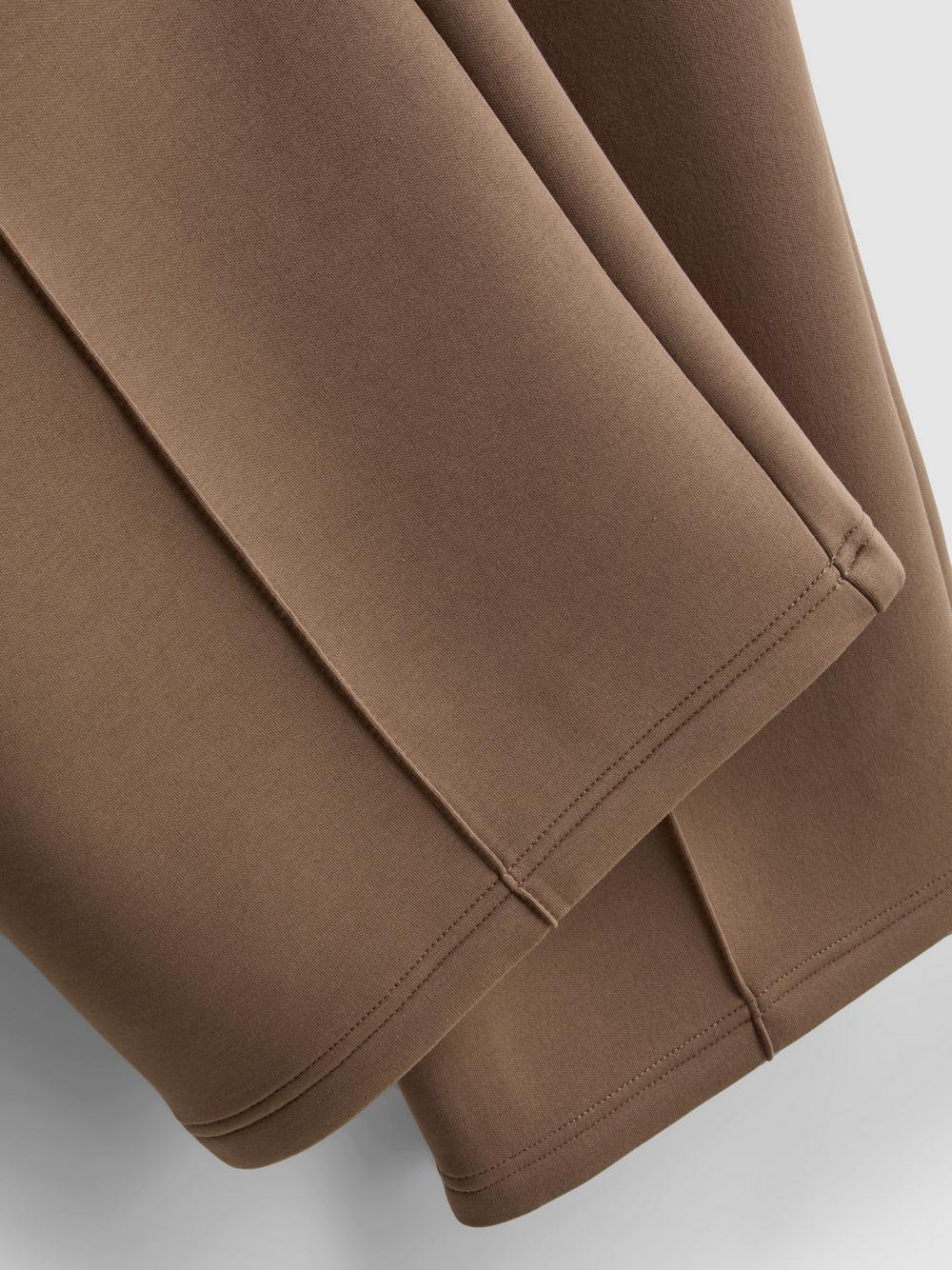 The Edit Scuba Wide Leg Pants - Mocha