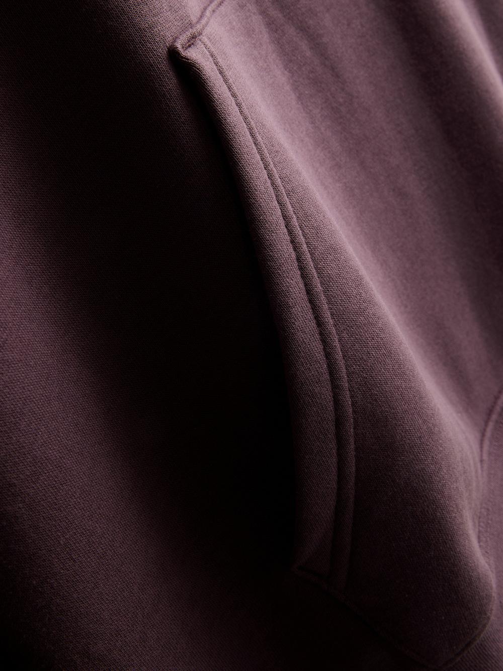 Cotton Blend Overhead Hoodie - Plum