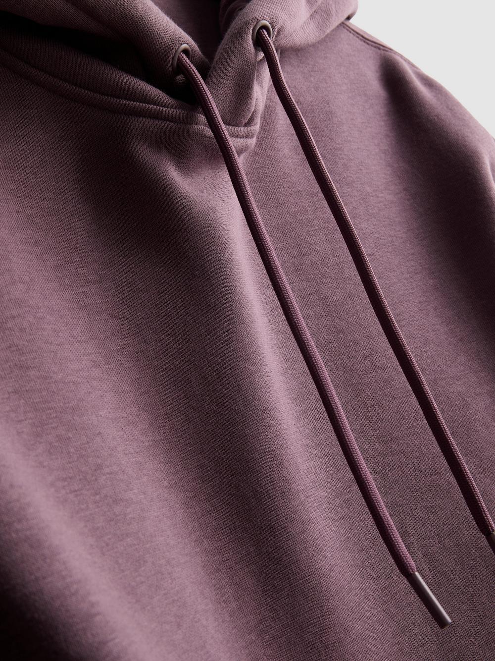 Cotton Blend Overhead Hoodie - Plum