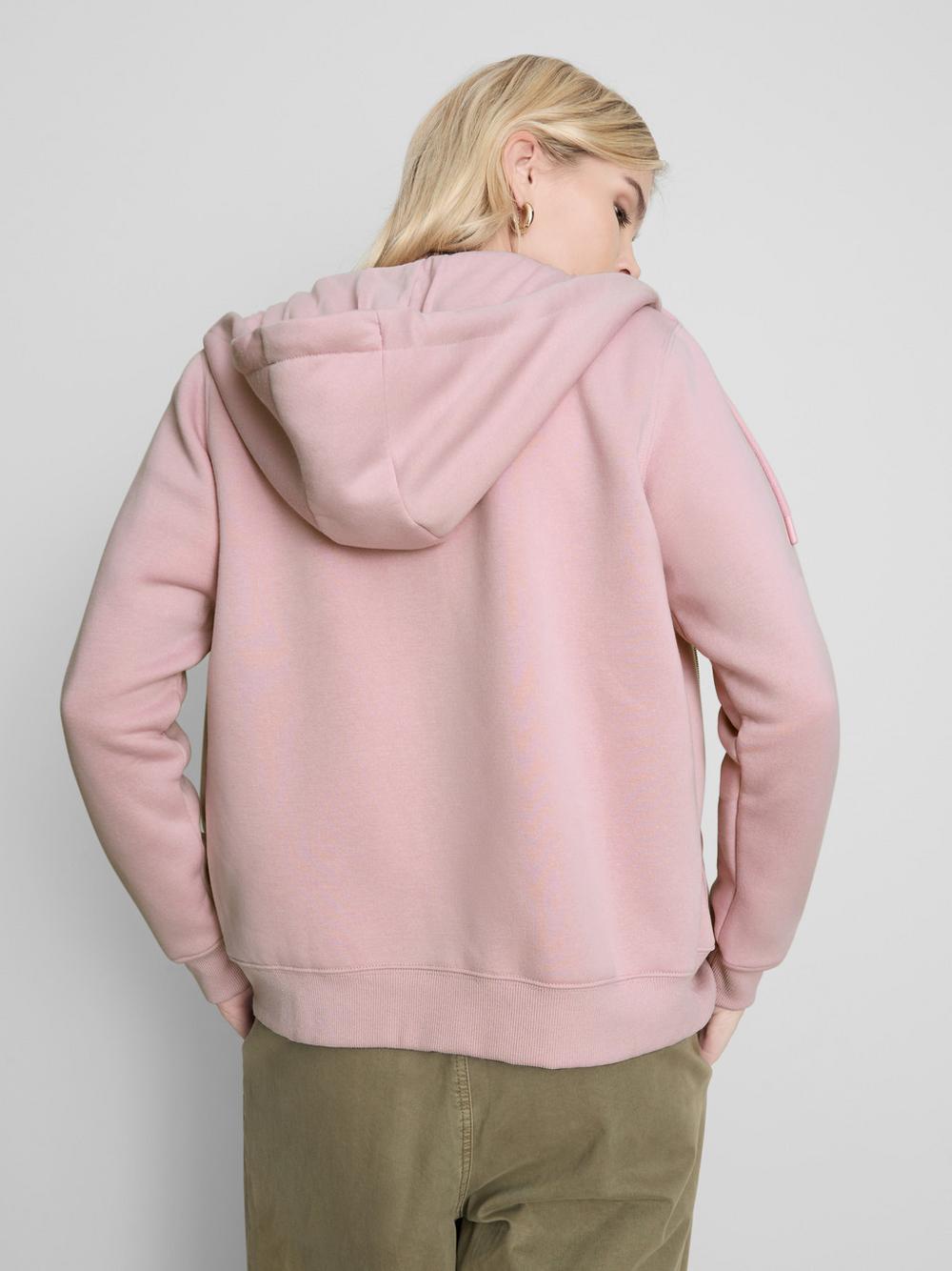 Essential Cotton Blend Zip Through Hoodie - Light Pink