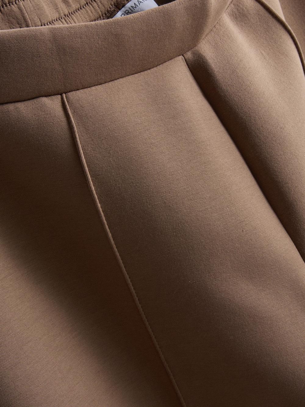 The Edit Scuba Wide Leg Pants - Mocha