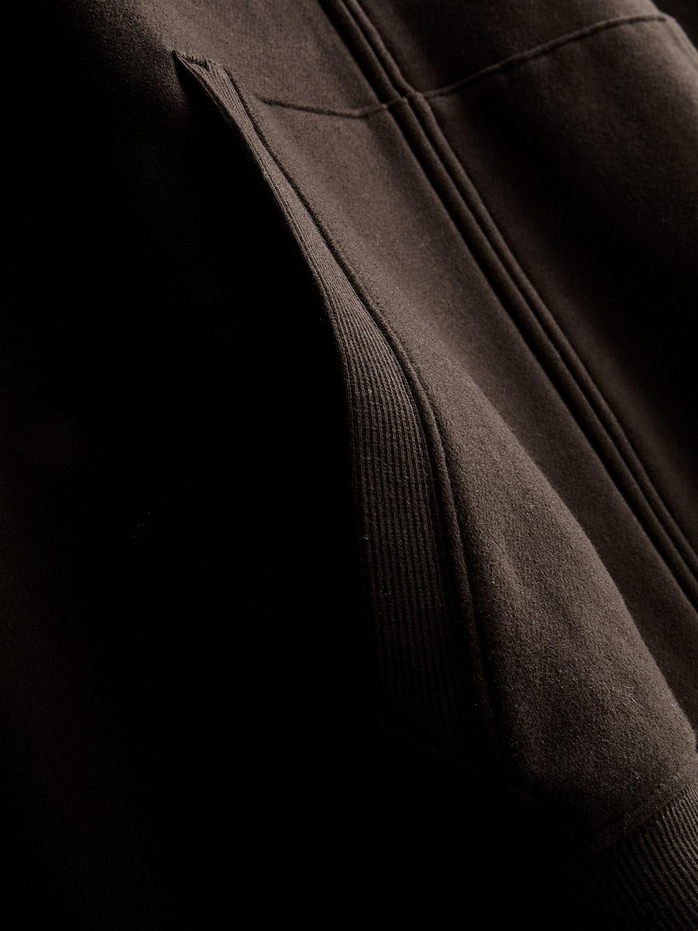 Cotton Rich Zip Through Hoodie - Chocolate