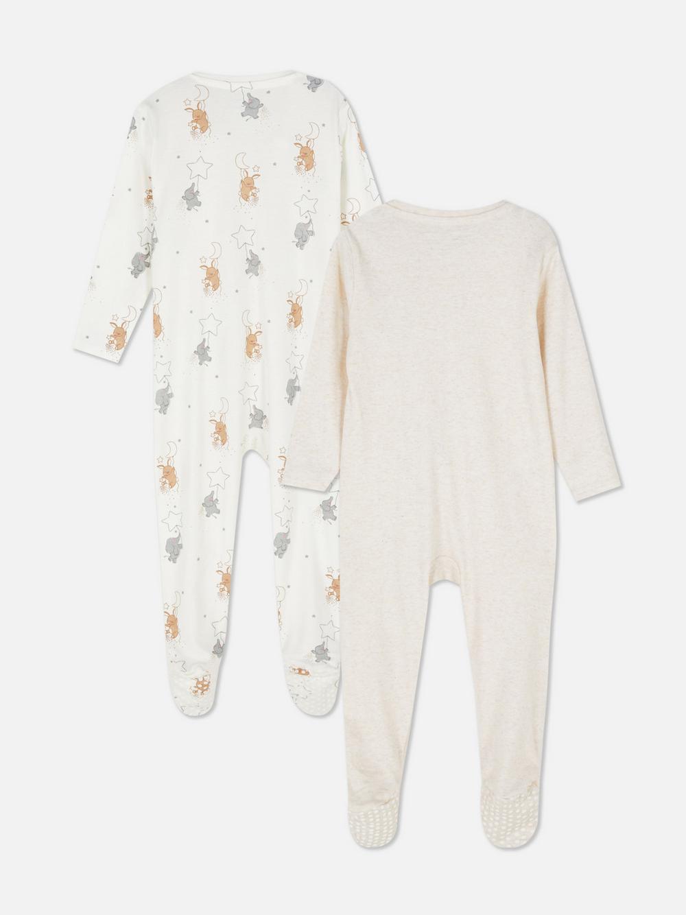 0-24mths | 2pk Zip-Up Sleepers - Oatmeal