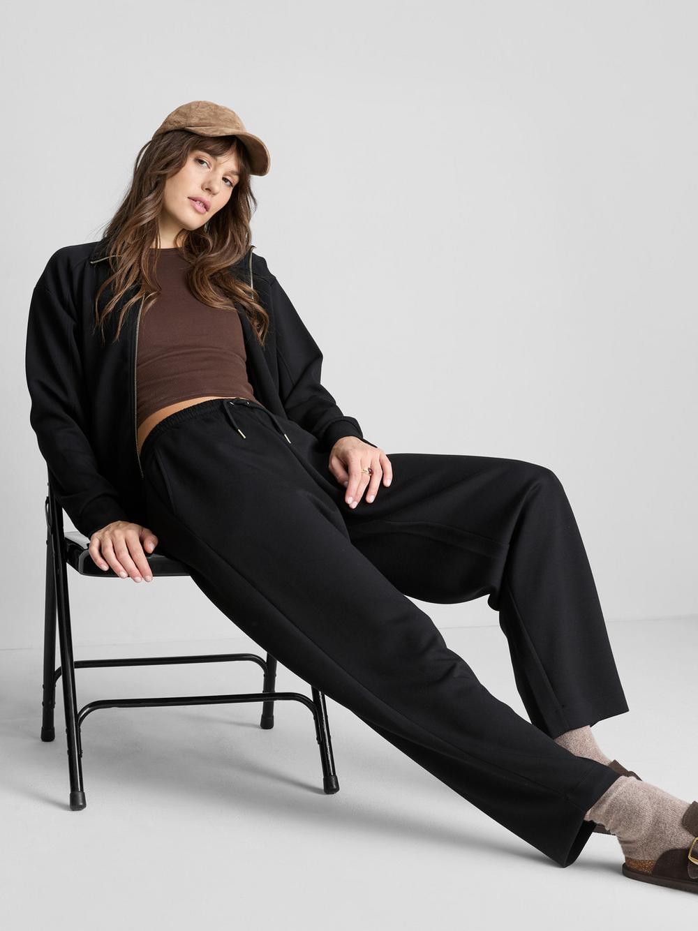 Modal Blend Tapered Joggers - Black