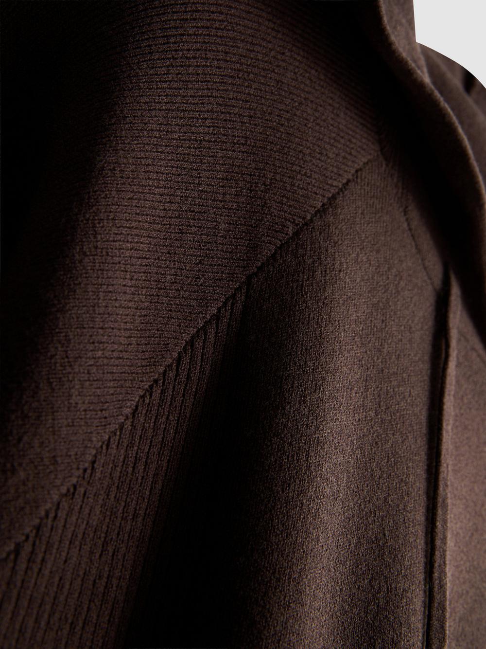 Relaxed Knitted Hoodie - Chocolate