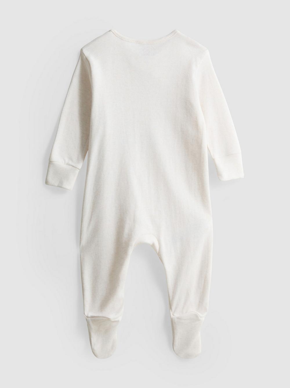 0-9mths | Born in 2026 Wrap Newborn Pajama Onesie - Oatmeal