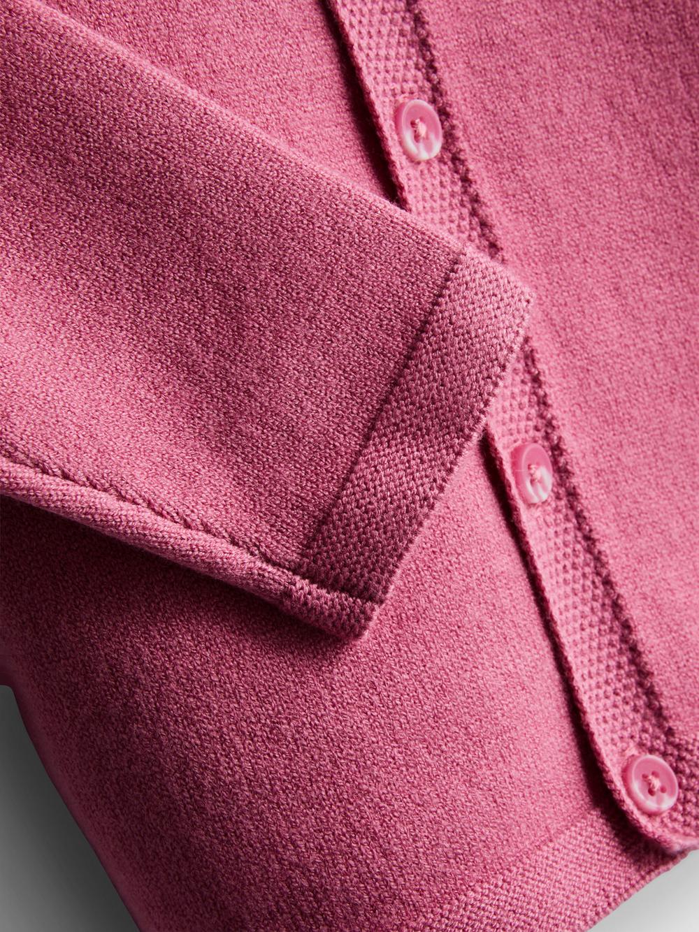 0-18mths | Newborn Pointelle Knit Cardigan - Pink