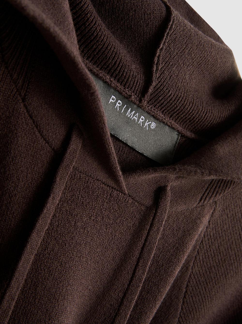 Relaxed Knitted Hoodie - Chocolate