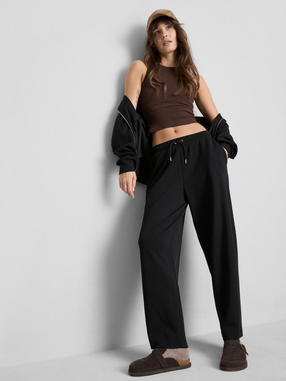 Modal Blend Tapered Joggers - Black