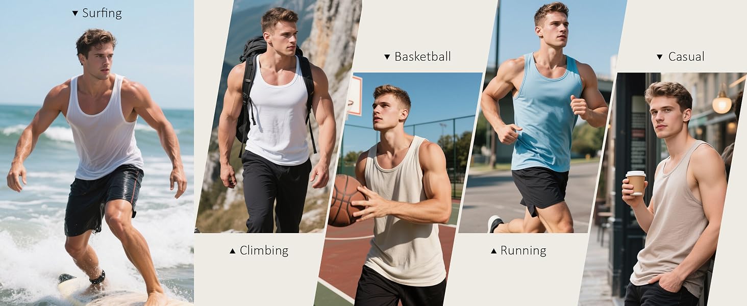 Surfing,Climbing,Basketball,Running,Casual,Gym,Workout