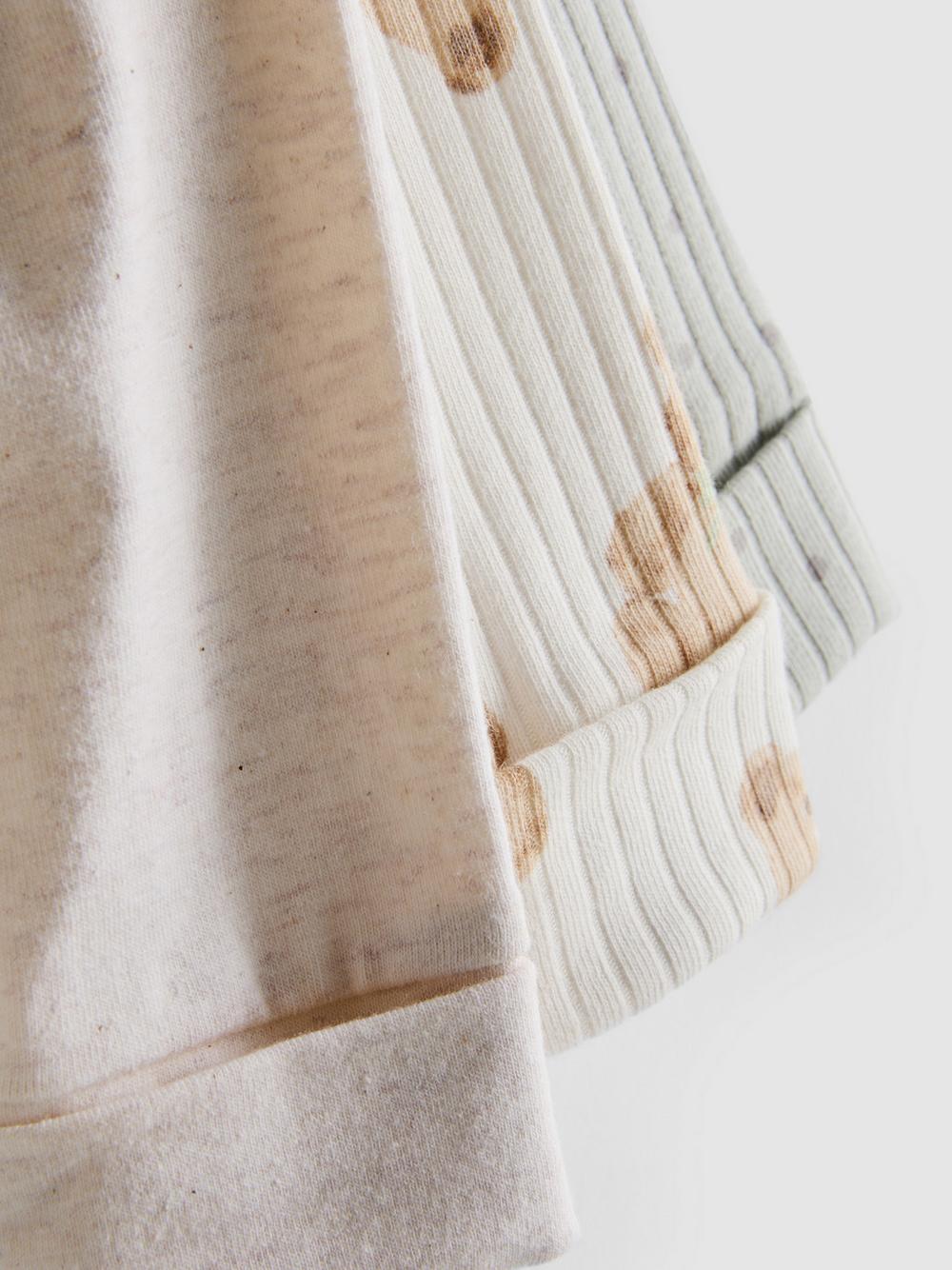 0-18mths | 3pk Pure Cotton Long-Sleeve Newborn Onesies - Taupe
