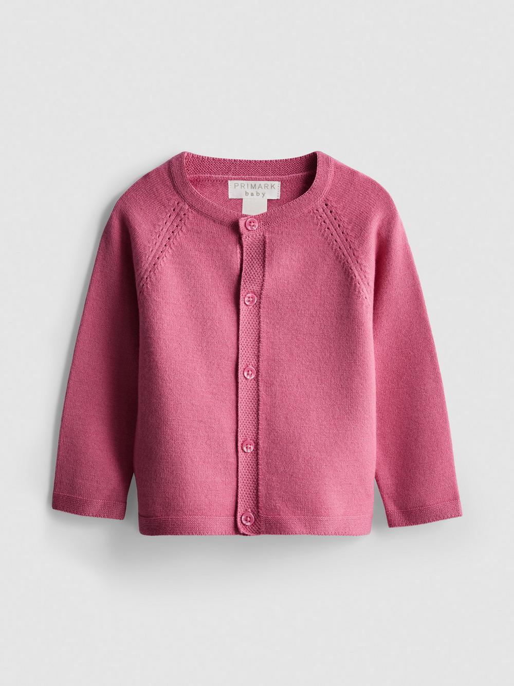 0-18mths | Newborn Pointelle Knit Cardigan - Pink