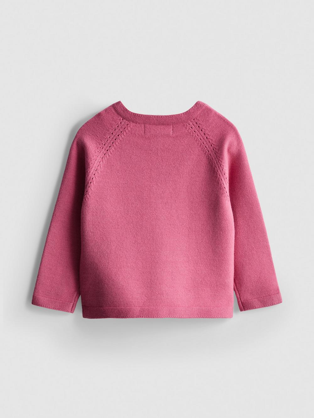 0-18mths | Newborn Pointelle Knit Cardigan - Pink