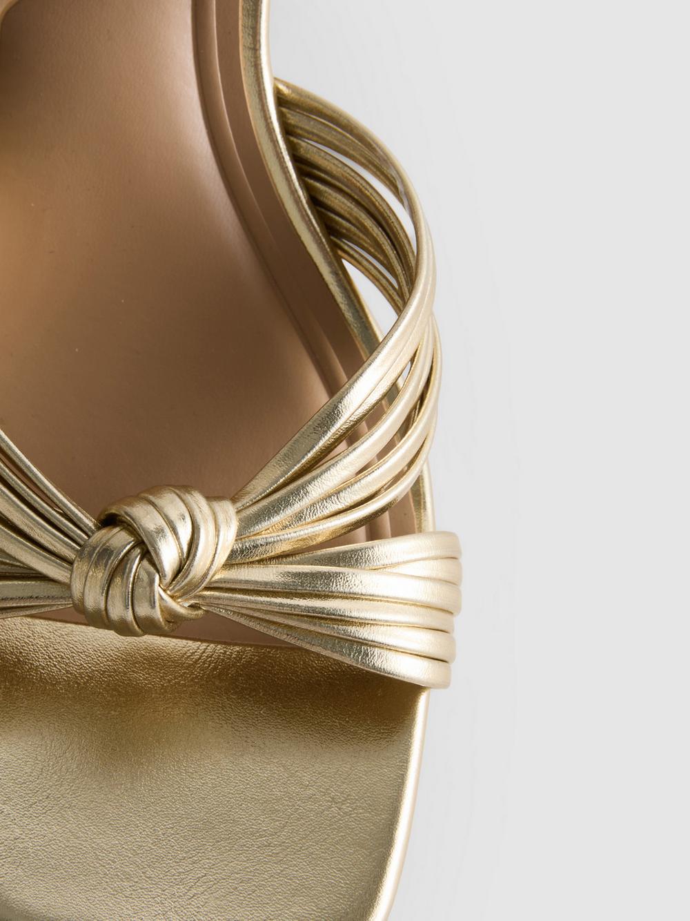 Twist Detail Heeled Sandals - Gold