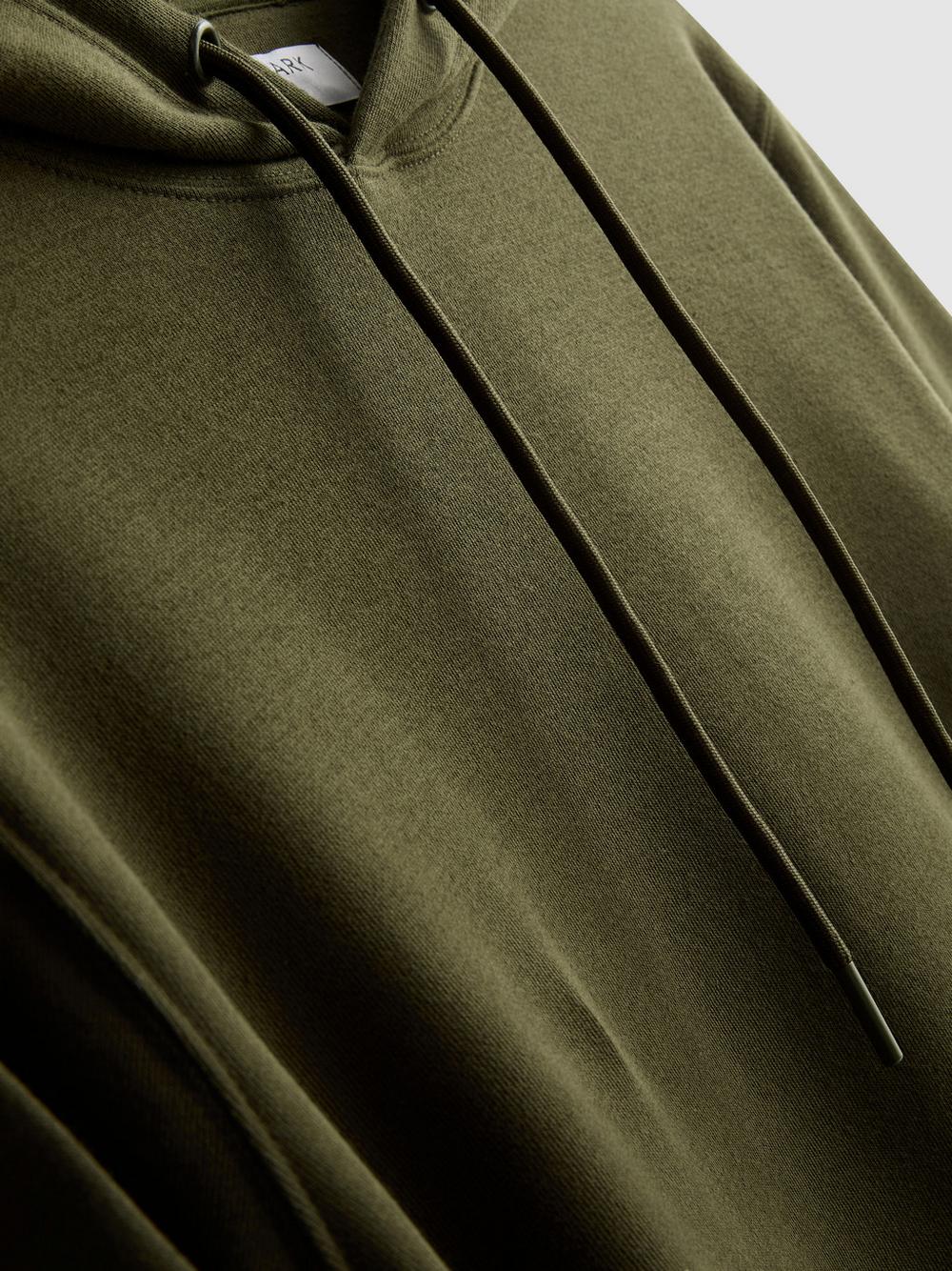 Cotton Blend Overhead Hoodie - Olive