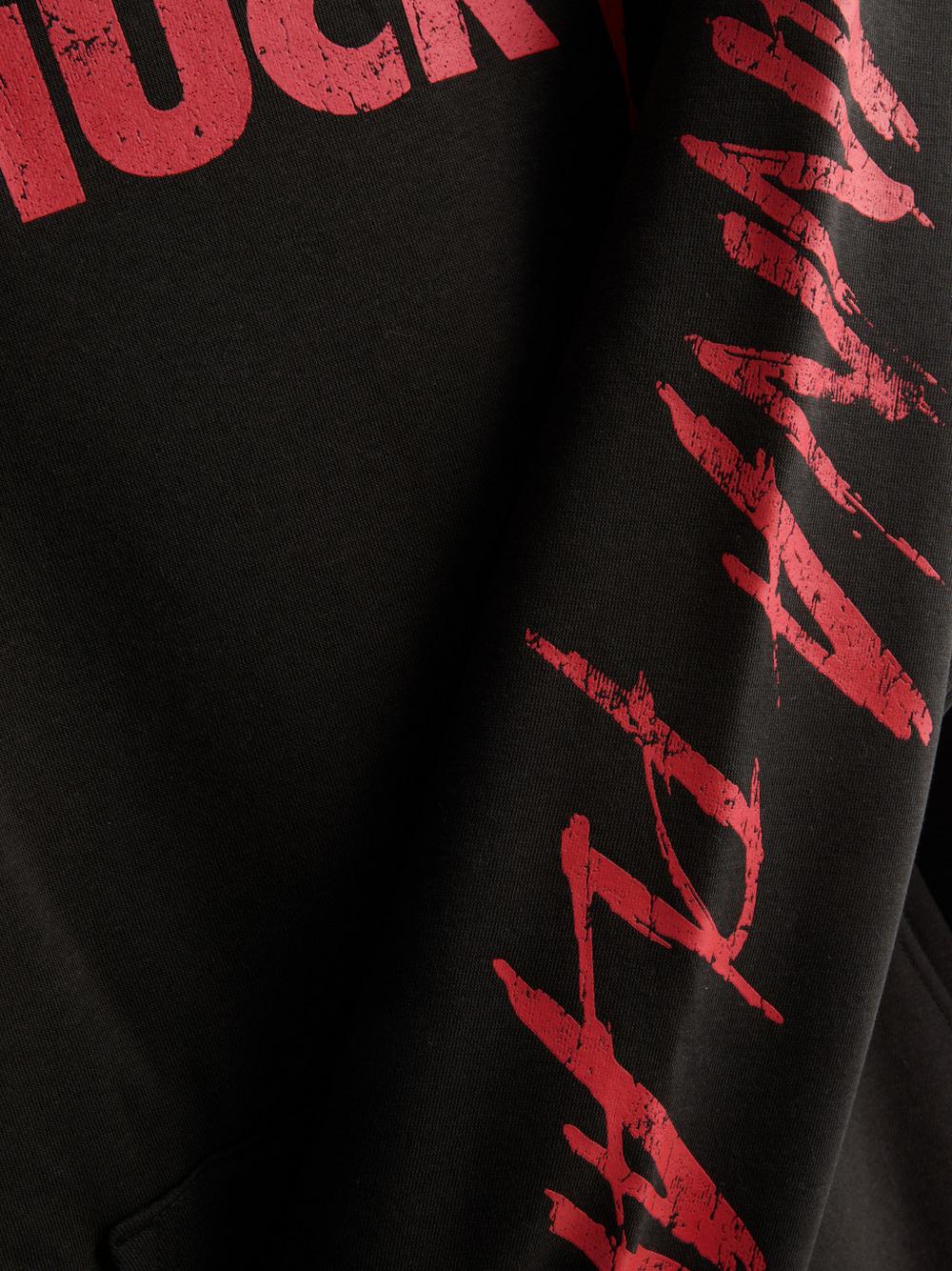 Chucky Cotton-Rich Graphic Hoodie - Black