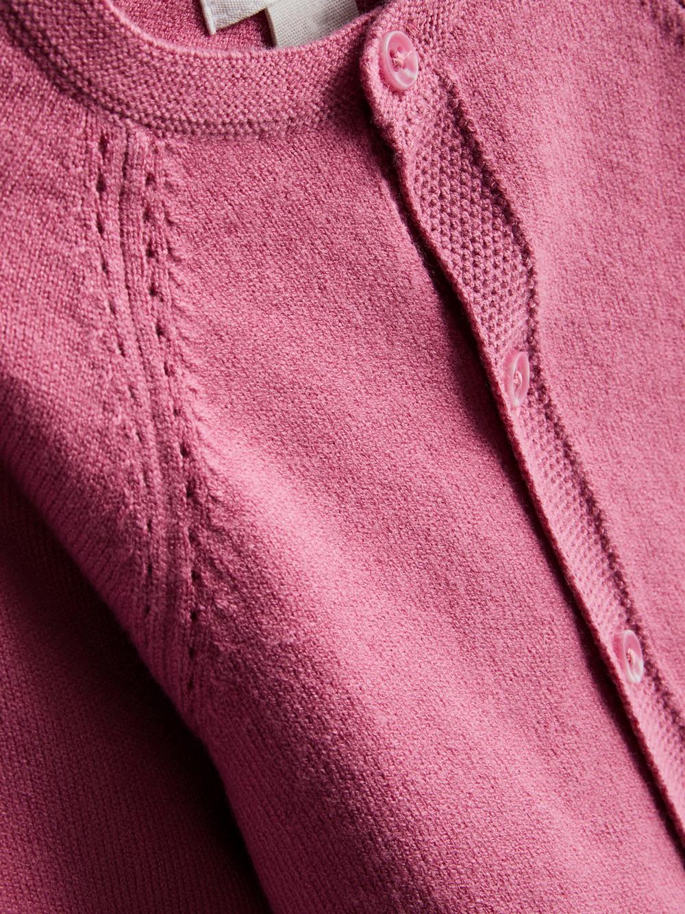 0-18mths | Newborn Pointelle Knit Cardigan - Pink